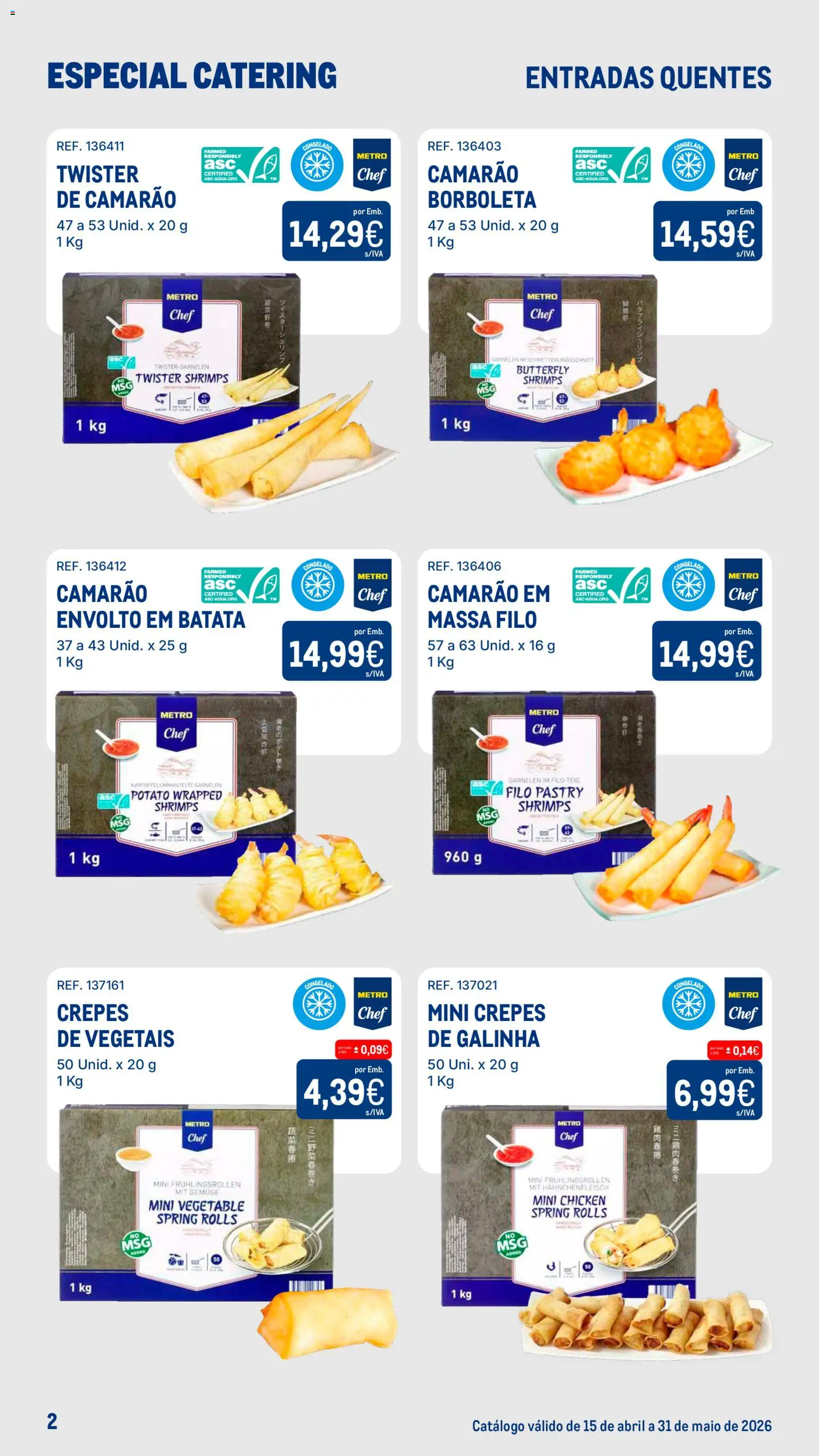 Makro Especial Catering │ válido de 15.04.2026 | Página: 2 | Produtos: Batata, Camarão, Massa