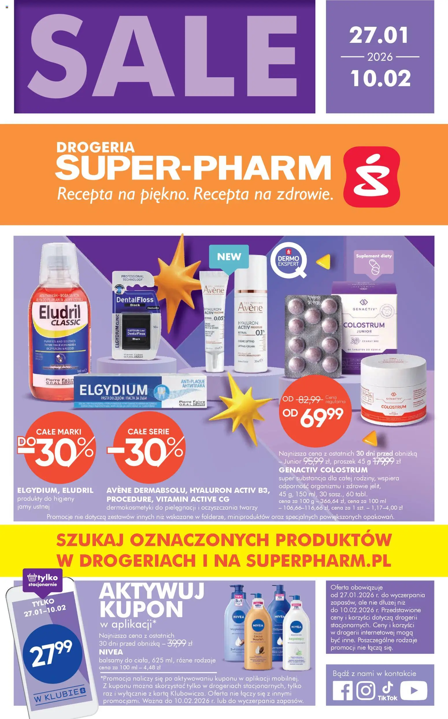 Super-pharm Gazetka od 27.01.2026 | Strona: 1 | Produkty: Karta, Drogeria, Pasta do zębów