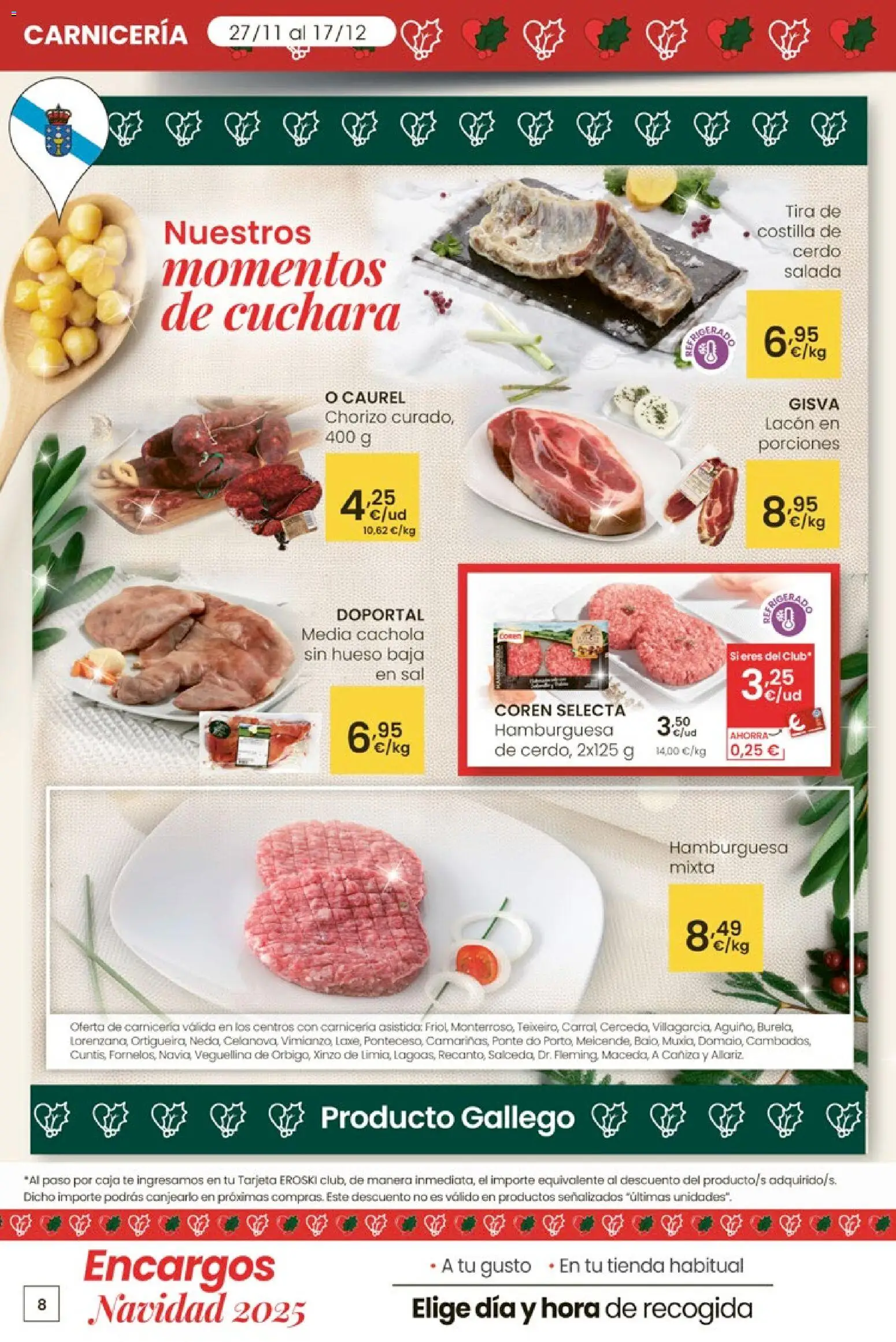 Eroski - City │ válido desde el 27.11.2025 | Página: 8 | Productos: Cerdo, Té, Σοκολατούχο γάλα, Caja