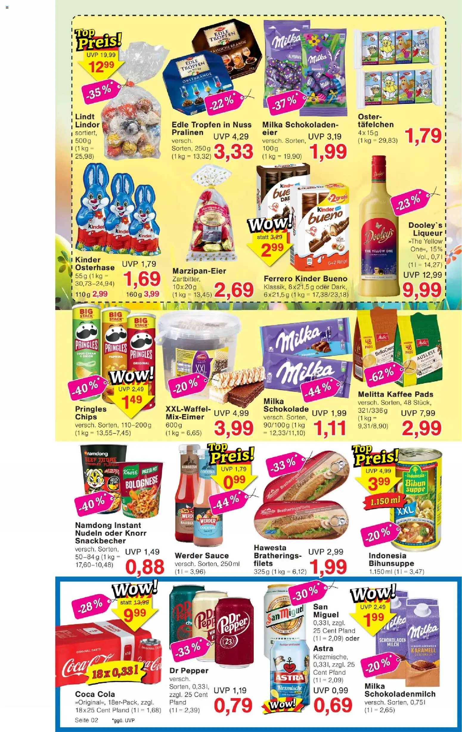 Wiglo Wunderland Prospekt – gültig ab 09.03.2026 | Seite: 2 | Produkte: Cola, Schokolade, Pasta, Pringles