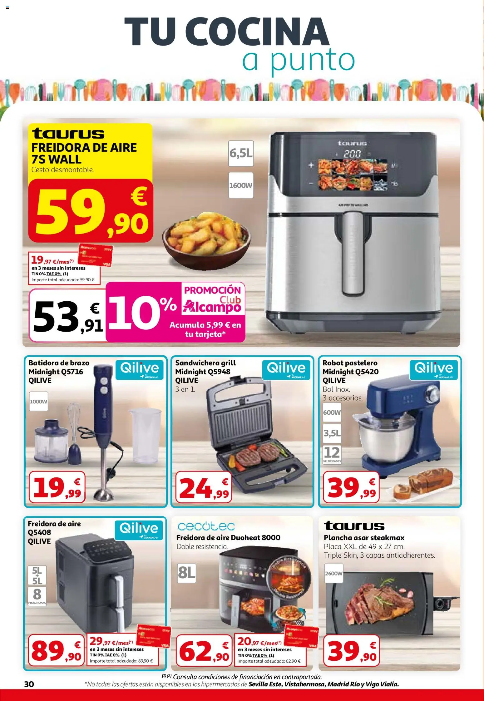 Alcampo - HG Madrid Unificado │ válido desde el 26.02.2026 | Página: 30 | Productos: Cocina, Plancha, Batidora, Freidora
