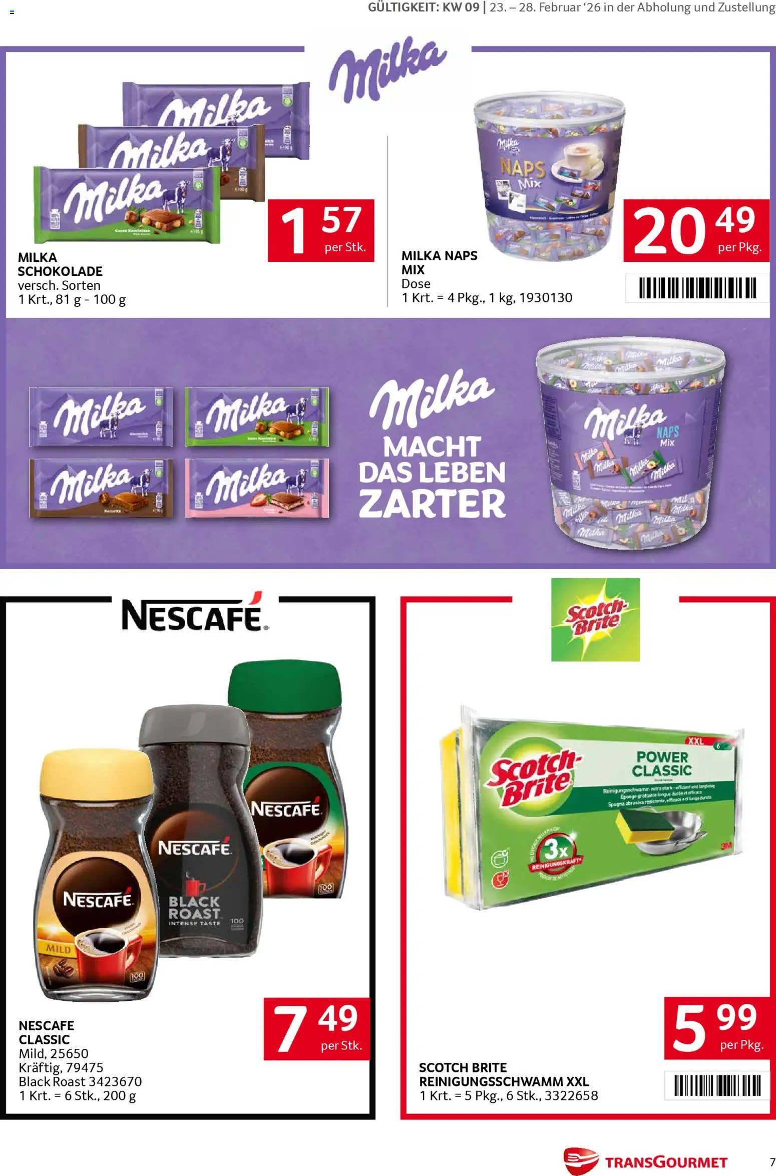 Transgourmet Markenfestwoche gültig ab 23.02.2026 | Seite: 7 | Produkte: Schokolade