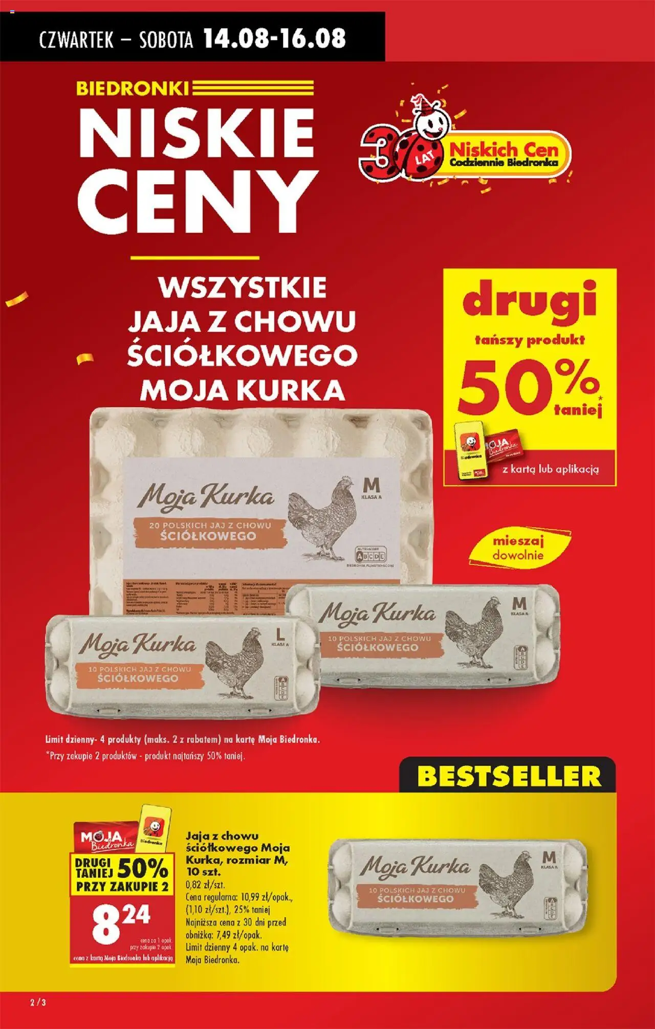 Biedronka gazetka - Oferta w tym tygodniu od 14.08.2025 | Strona: 2 | Produkty: Karta, Jaja