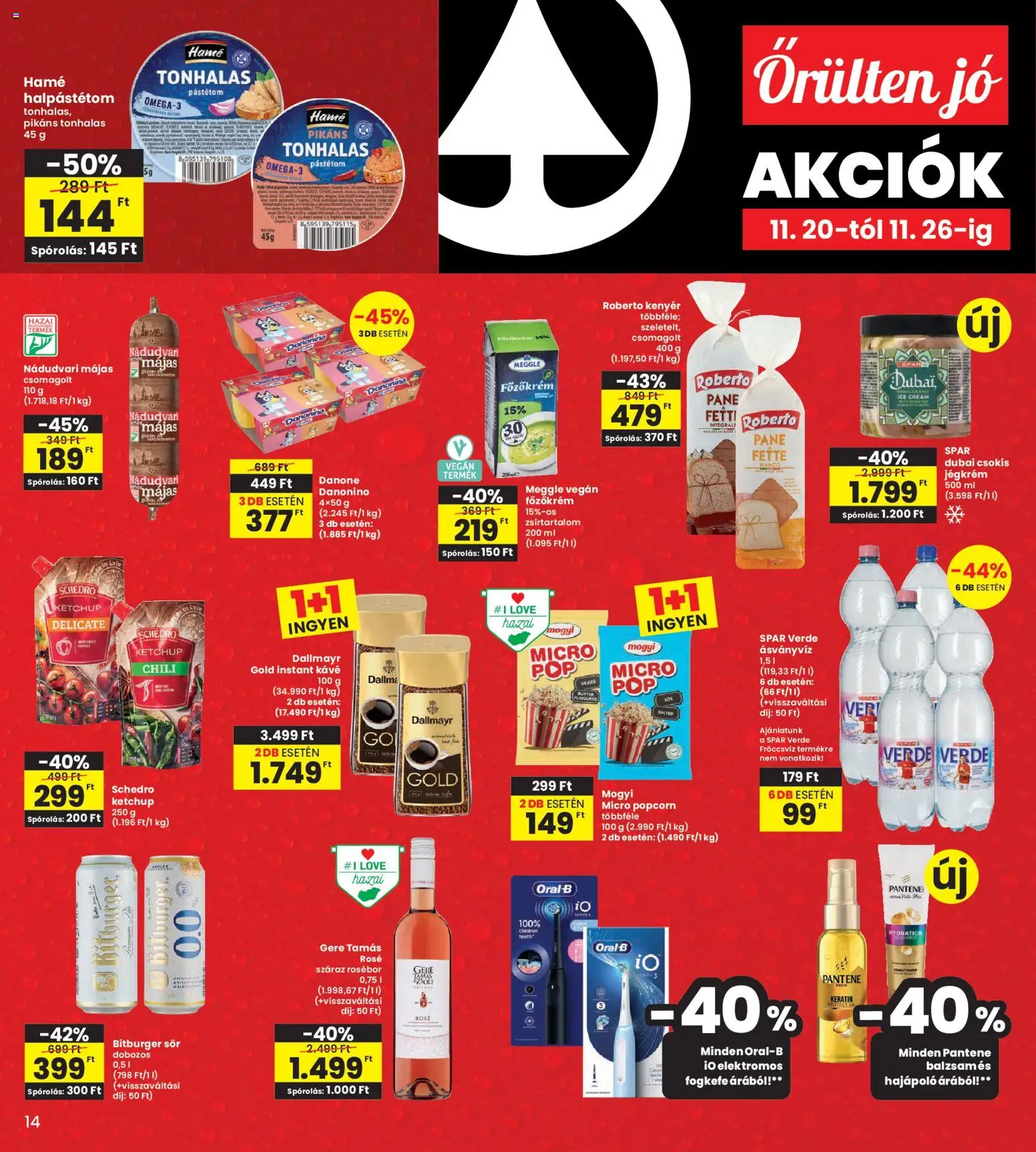 Interspar akciós ujság - amely érvényes a következő dátumtól: 20.11.2025 | Oldal: 14 | Termékek: Tikvica, Kenyér, Ketchup, Instant kávé