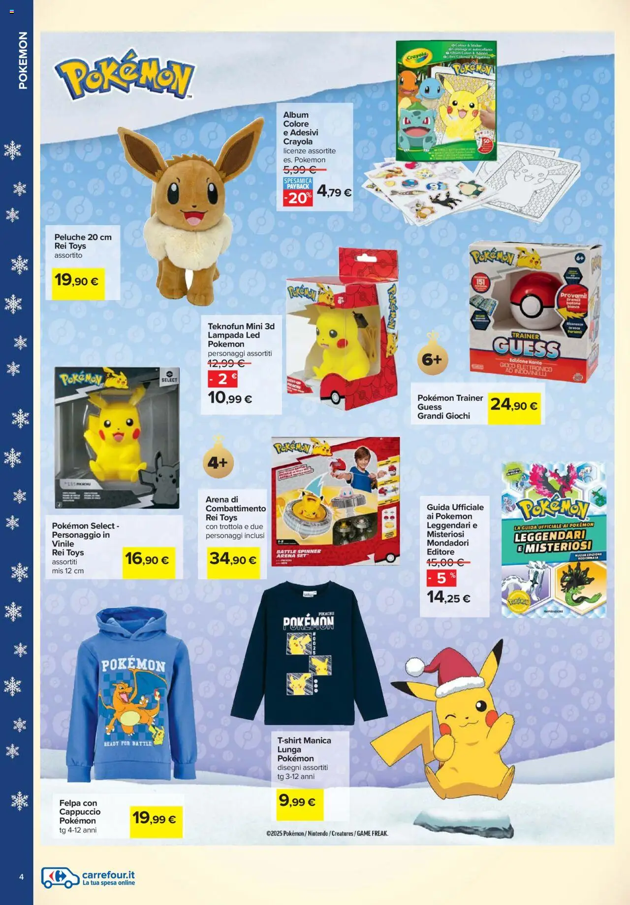 Volantino Carrefour del 24.10.2025 | Pagina: 4 | Prodotti: Peluche, Felpa, Cappuccio, Gioco