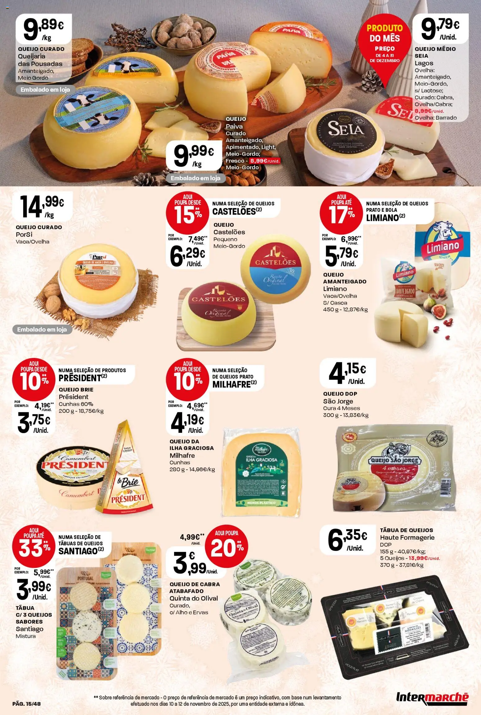 Intermarché folheto │ válido de 18.12.2025 | Página: 15 | Produtos: Tábua, Base, Queijo