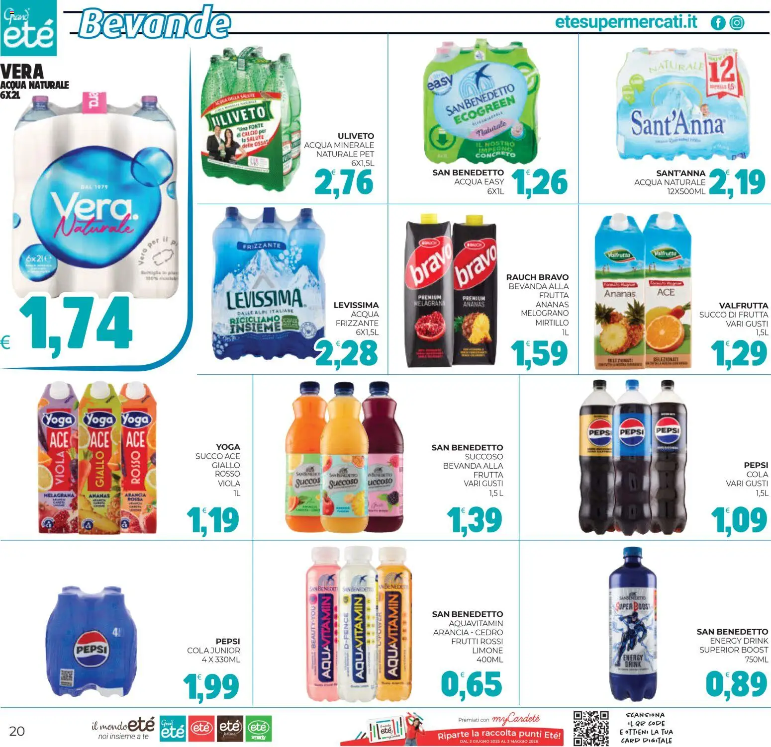 Volantino Eté del 18.02.2026 | Pagina: 20 | Prodotti: Frutta, Acqua naturale, Acqua minerale, Pepsi