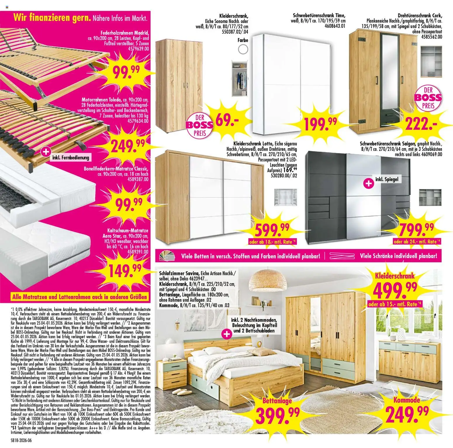 SB Möbel Boss Prospekt 	 – gültig ab 25.04.2026 | Seite: 6 | Produkte: Kommode, Schwebetürenschrank, Spiegel, Küche