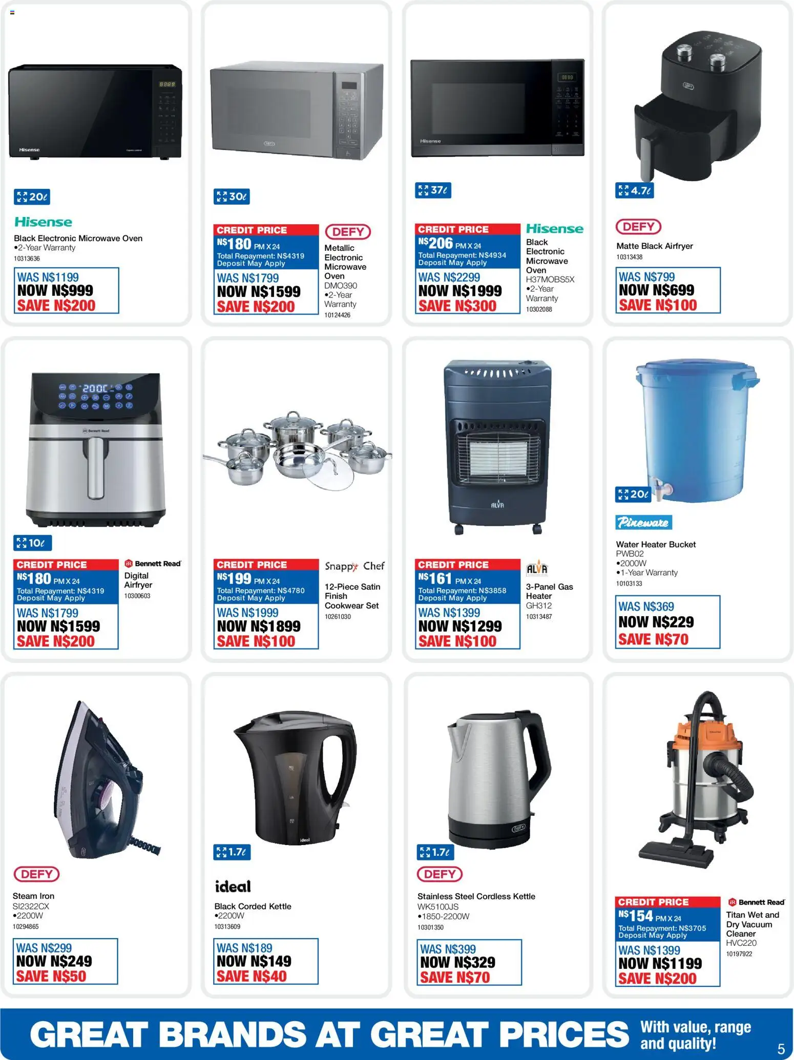 New OK Furniture catalogue – valid from 13.04.2026 | Page: 5 | Products: Oven, Microwave oven, Heater, Water