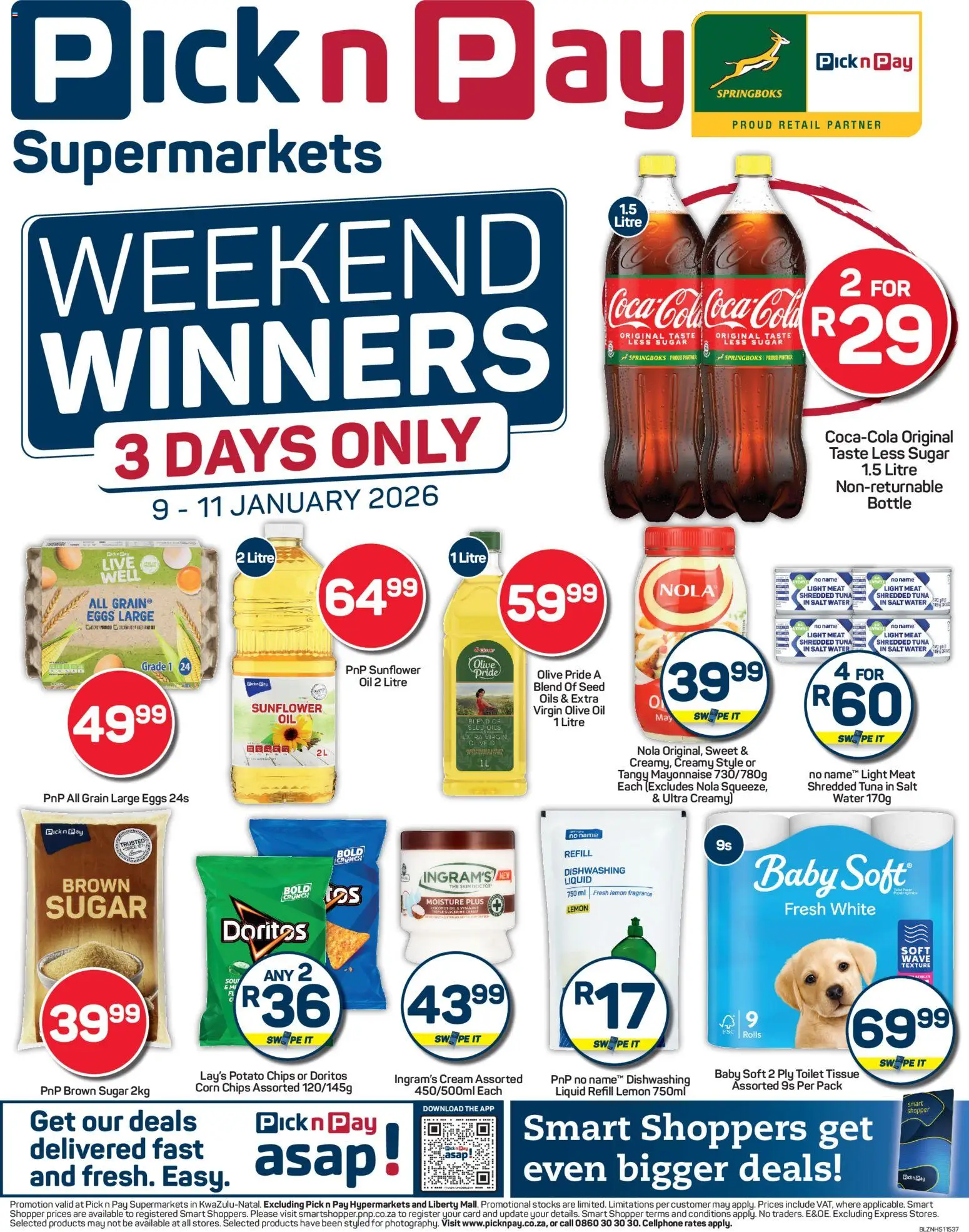 New Pick n Pay catalogue – valid from 09.01.2026 | Page: 1 | Products: Water, Mayonnaise, Salt, Sugar