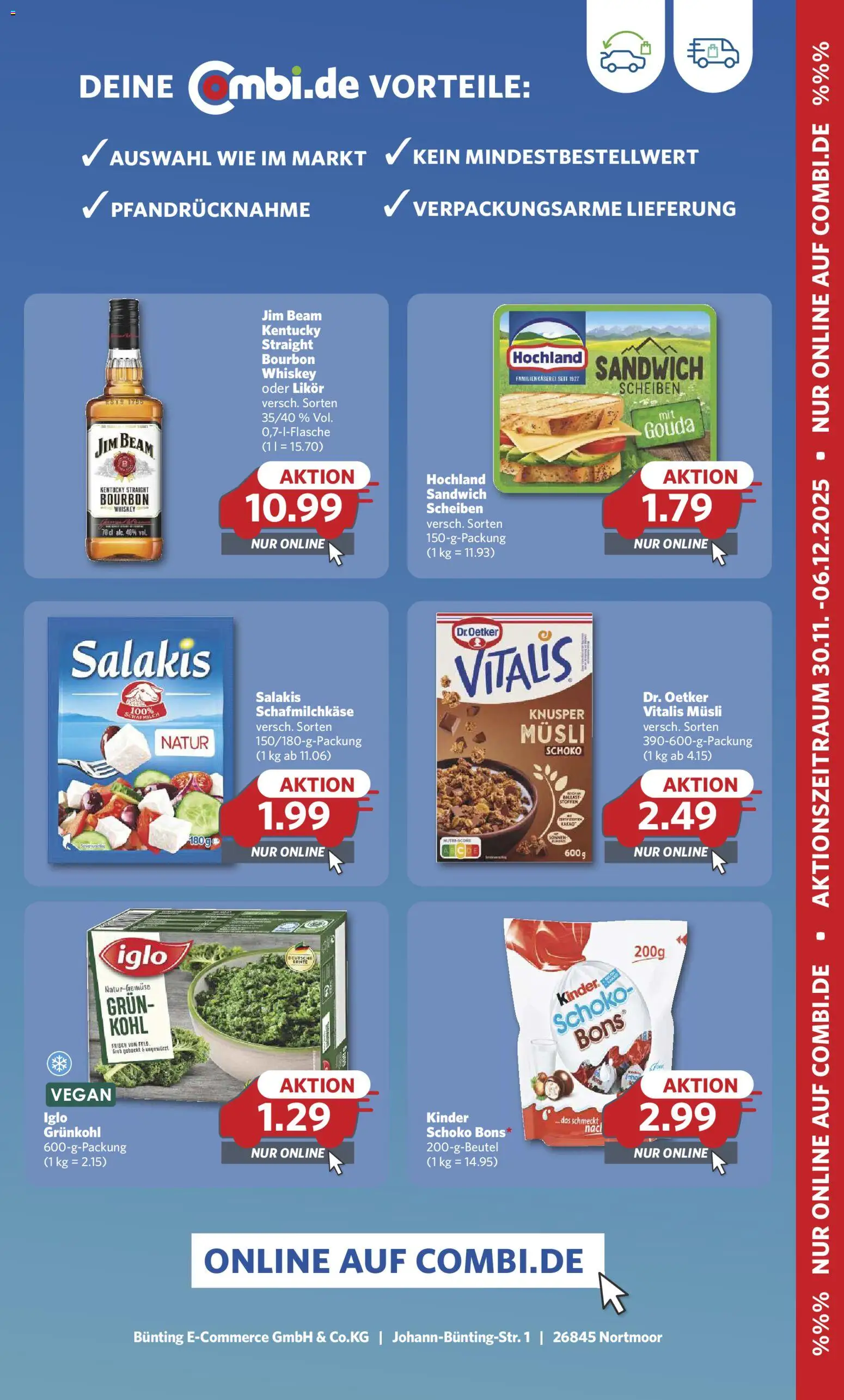 Combi Prospekt 	 – gültig ab 01.12.2025 | Seite: 34 | Produkte: Jim beam, Gouda, Iglo, Bourbon