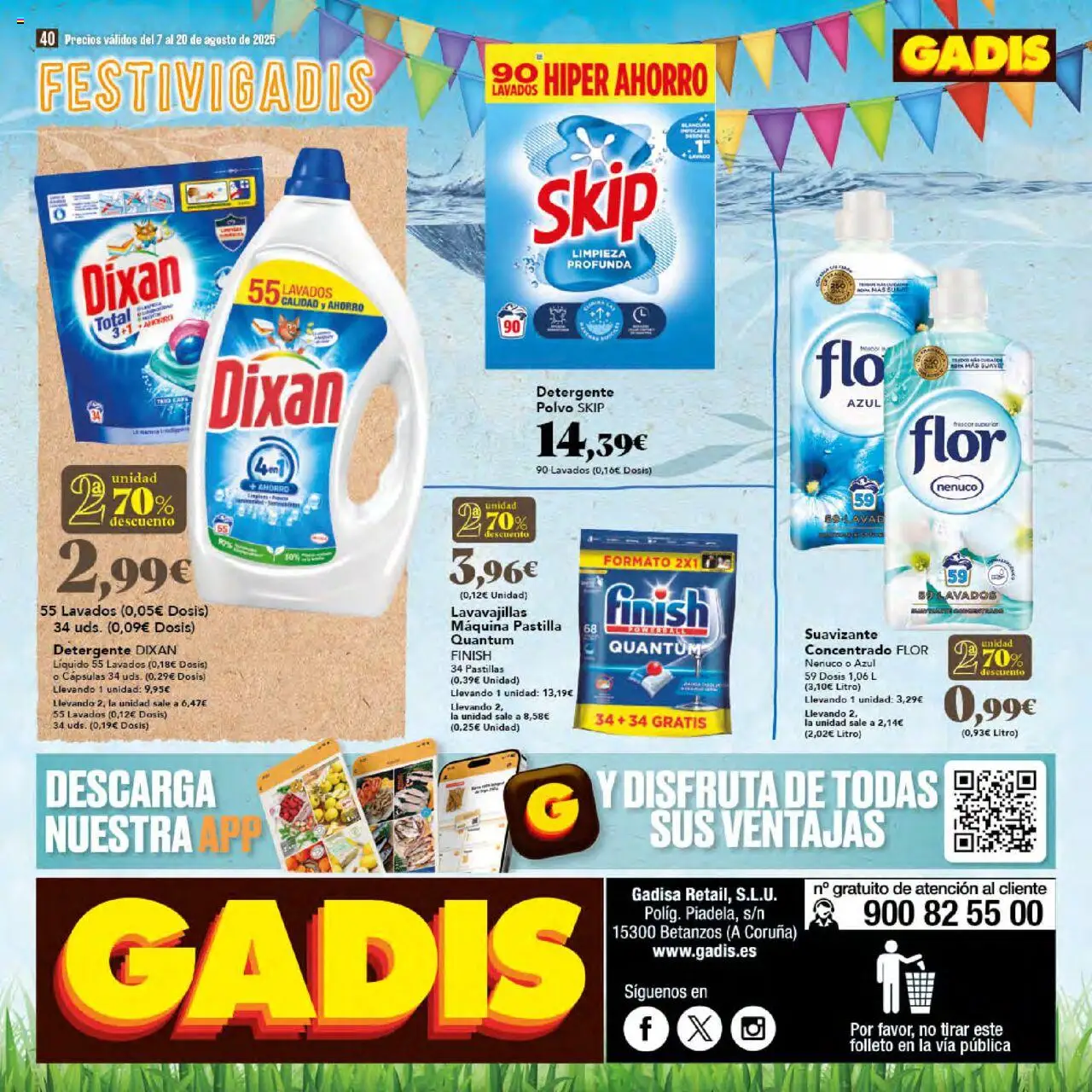 Gadis folleto │ válido desde el 07.08.2025 | Página: 40 | Productos: Polvo, Detergente, Suavizante, Lavavajillas