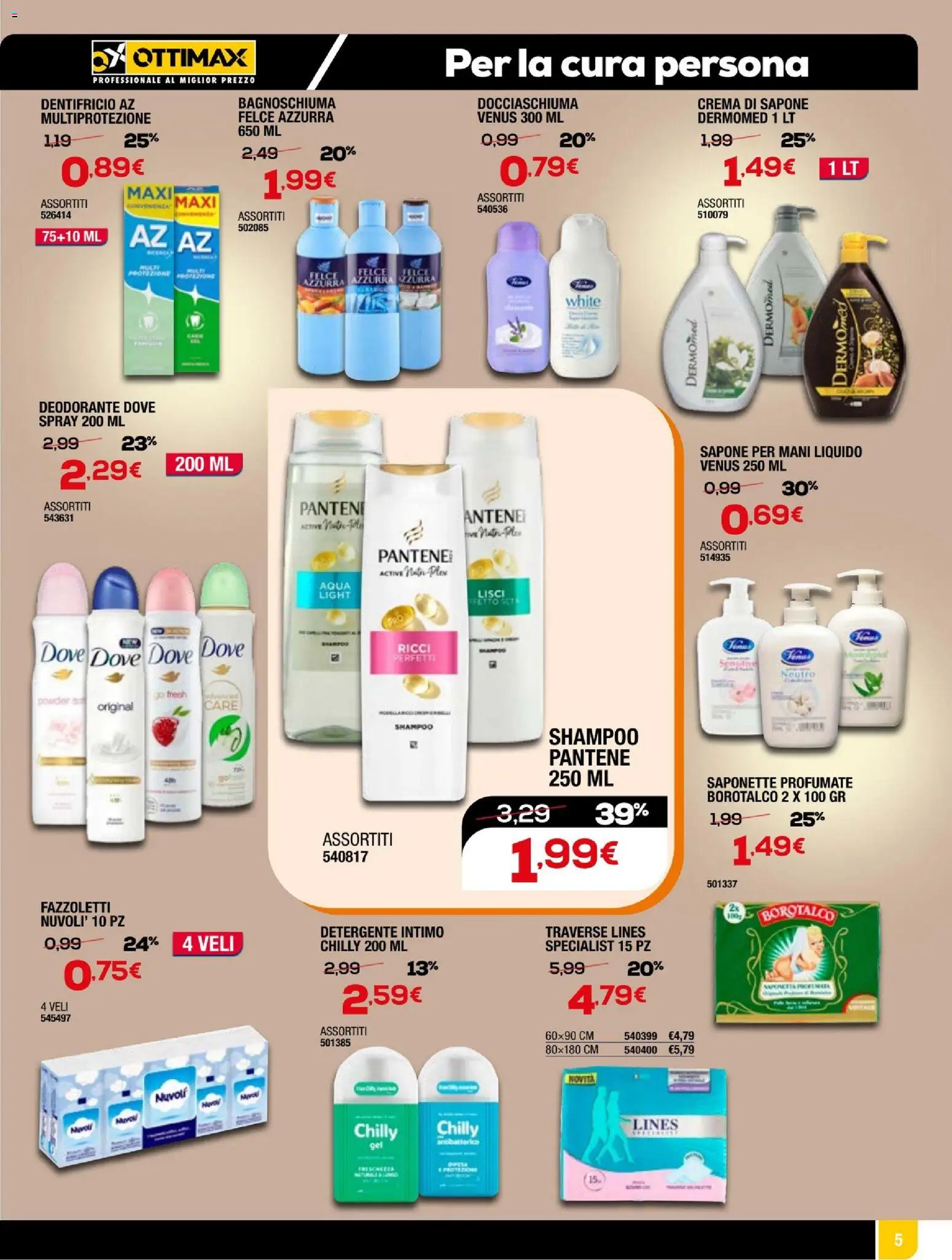 Volantino Ottimax del 05.03.2026 | Pagina: 13 | Prodotti: Sapone, Deodorante, Dentifricio, Fazzoletti