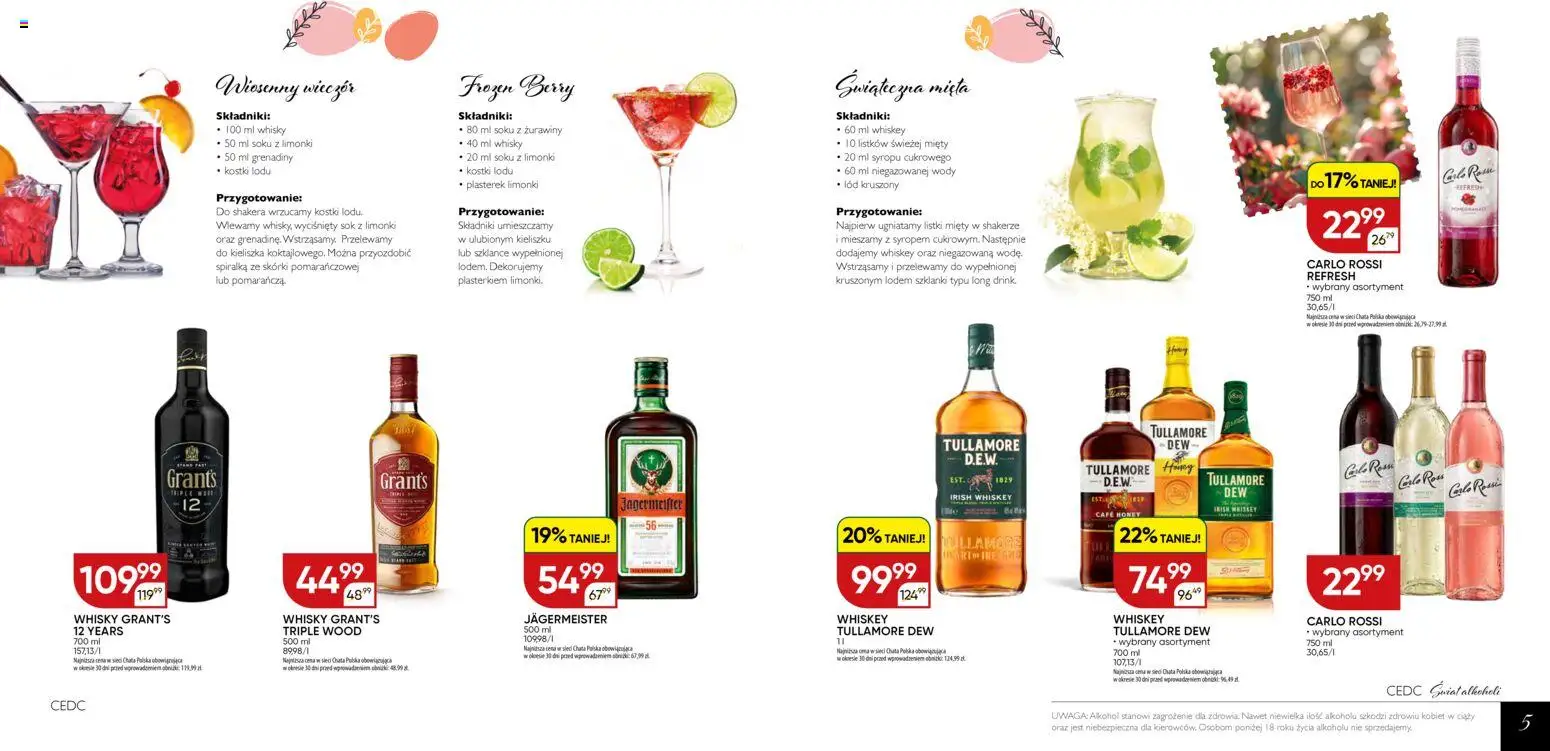 Chata Polska gazetka - Mocna Oferta od 24.03.2026 | Strona: 3 | Produkty: Grant's, Tullamore Dew, Whisky, Carlo Rossi