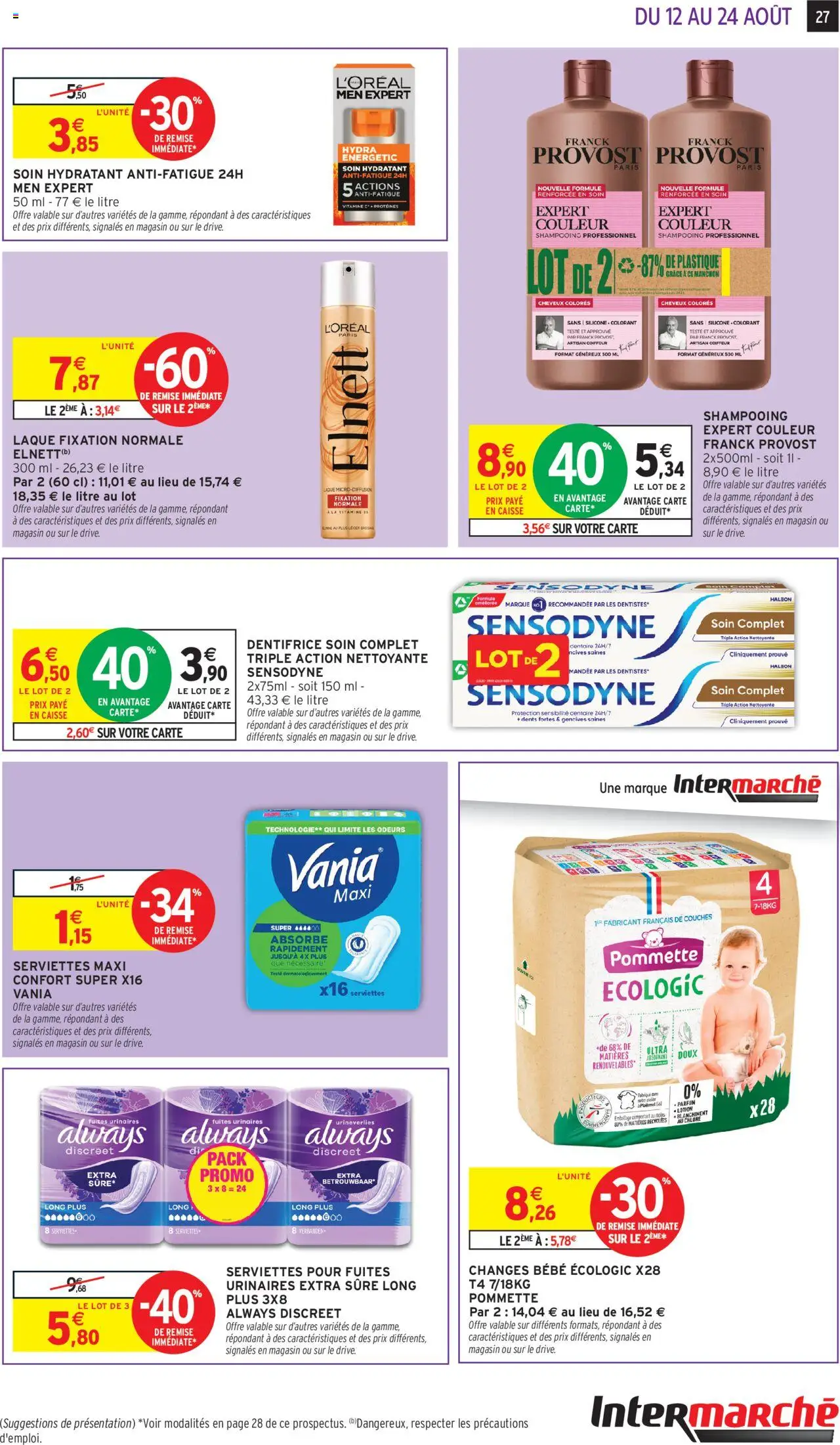  | Page: 27 | Produits: Couches, Shampooing, Dentifrice, Laque