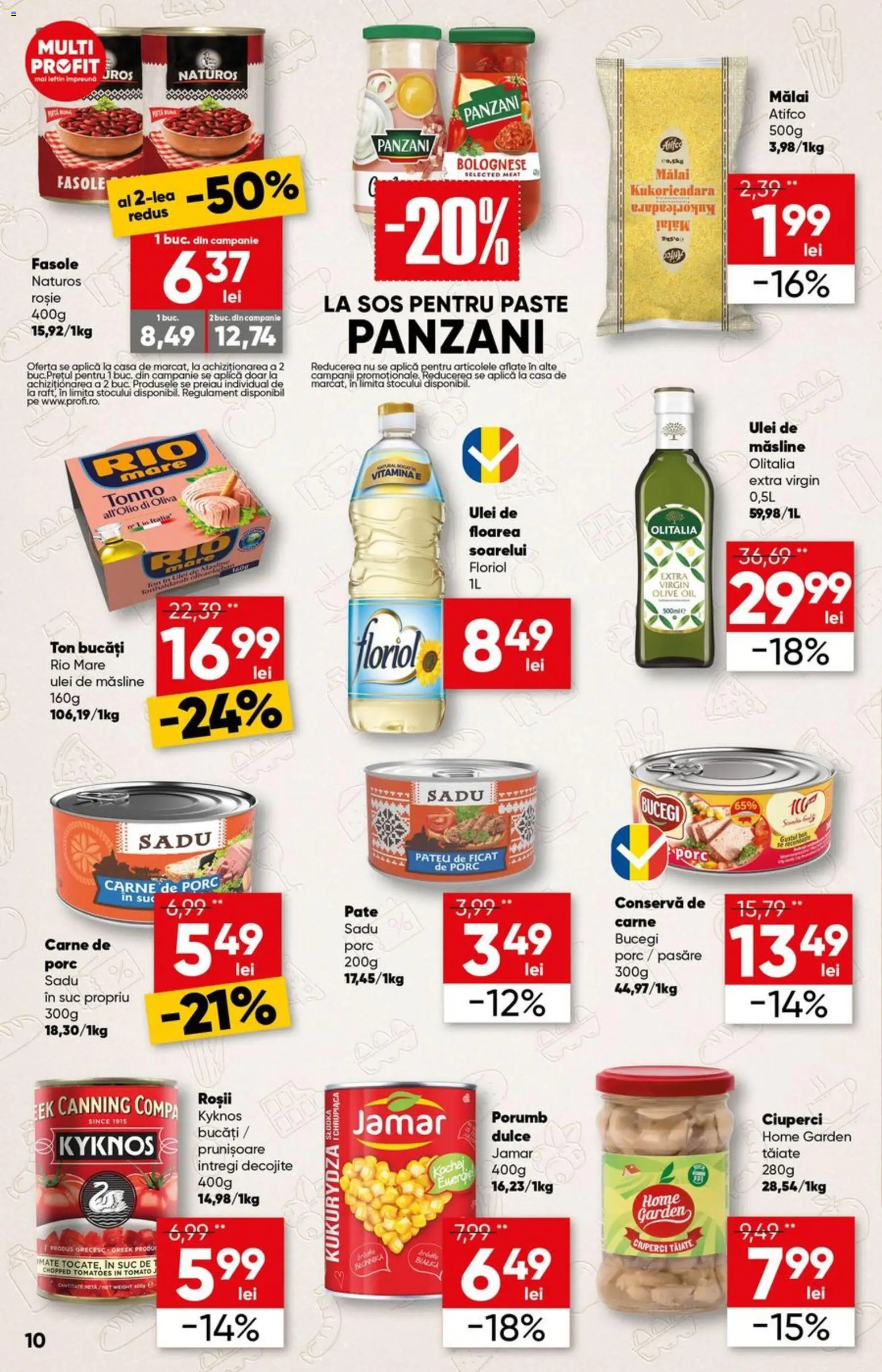 Noul catalog Profi – valabil de la 29.04.2026 | Pagină: 10 | Produse: Ulei, Roșii, Mălai, Paste