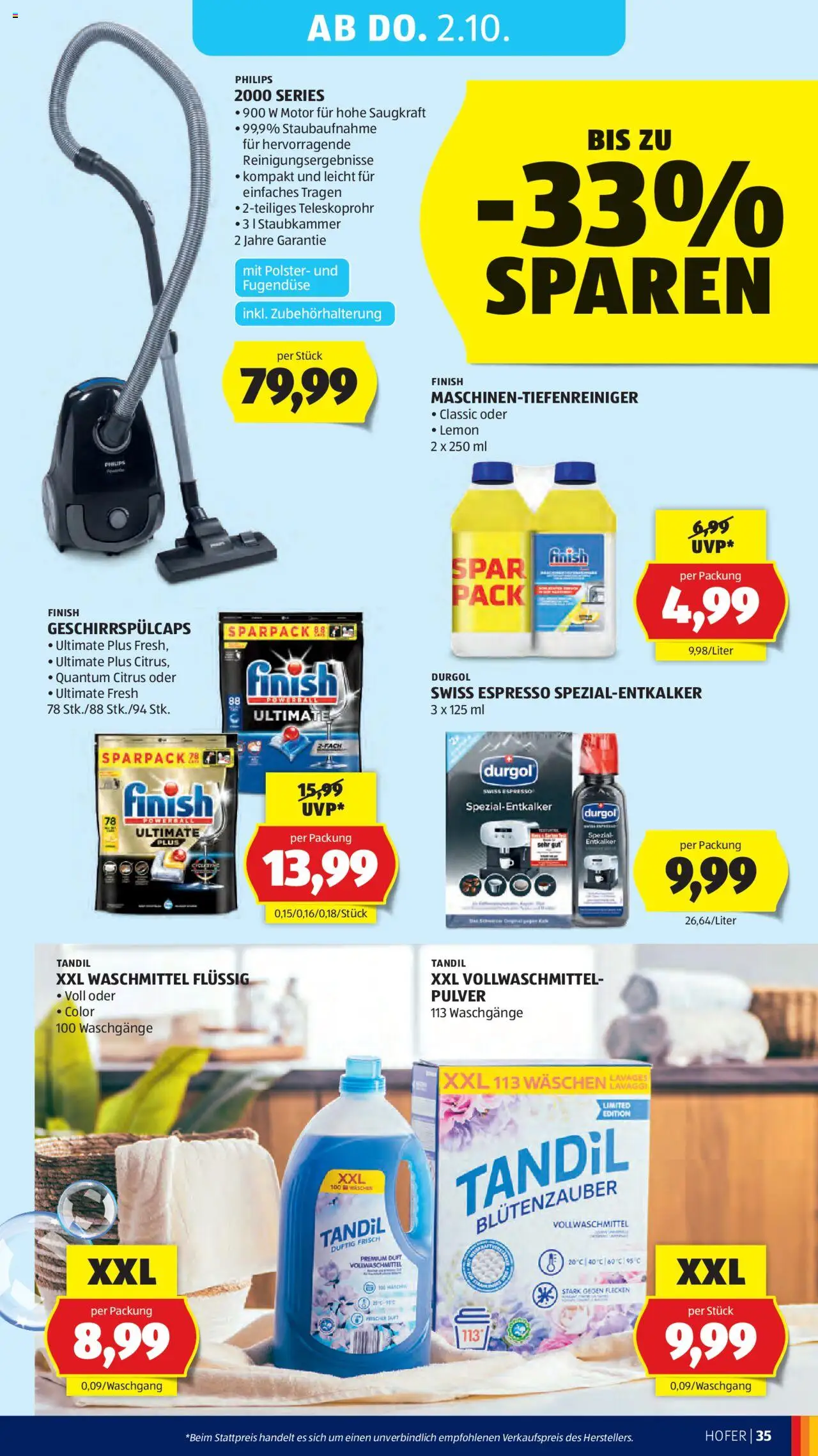 Hofer Flugblatt gültig ab 26.09.2025 | Seite: 39 | Produkte: Duft, Waschmittel