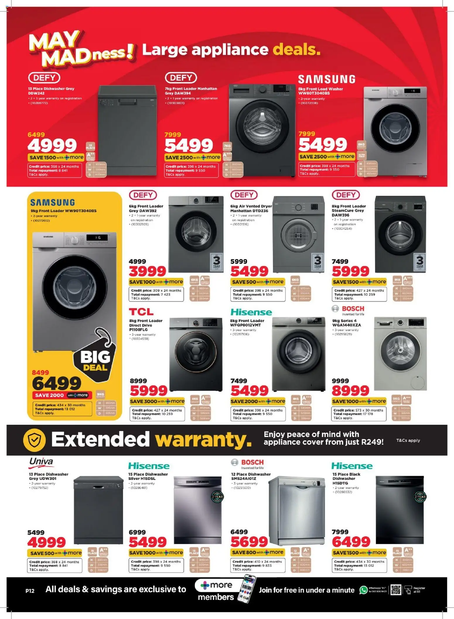 New HiFi Corp catalogue – valid from 29.04.2026 | Page: 12 | Products: Cover, Dryer, Dishwasher