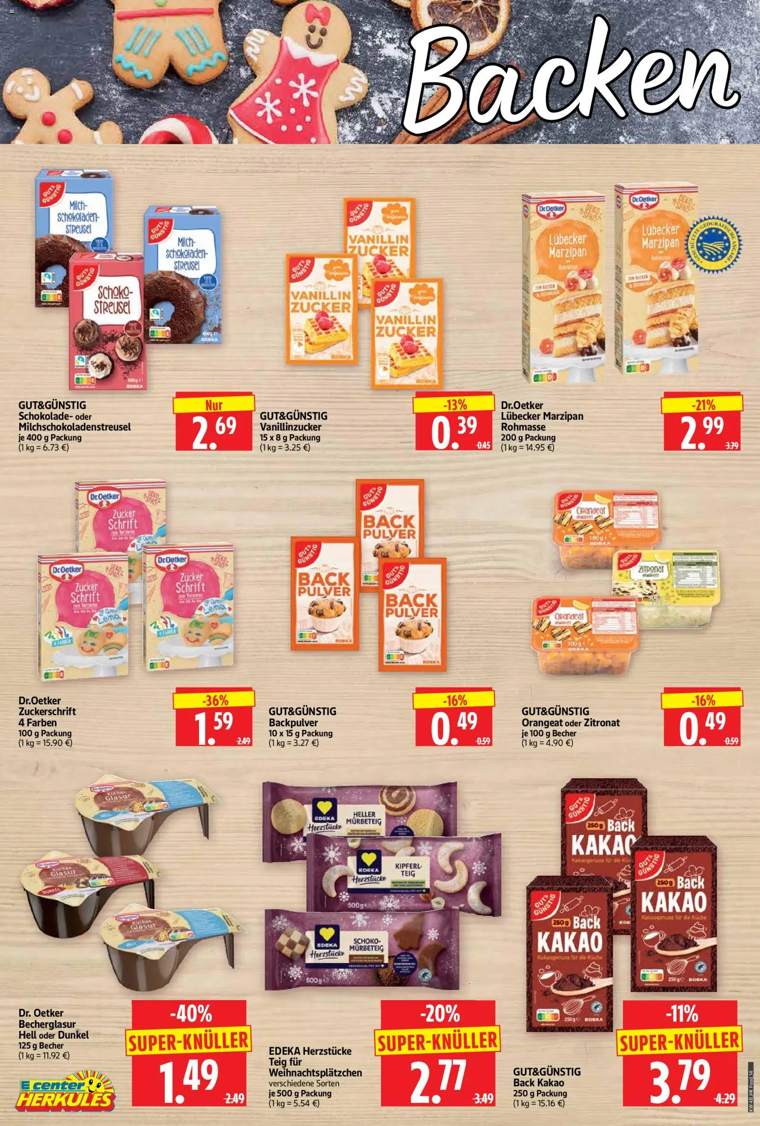 HERKULES Prospekt 	 – gültig ab 24.11.2025 | Seite: 14 | Produkte: Milch, Schokolade, Küche, Zucker