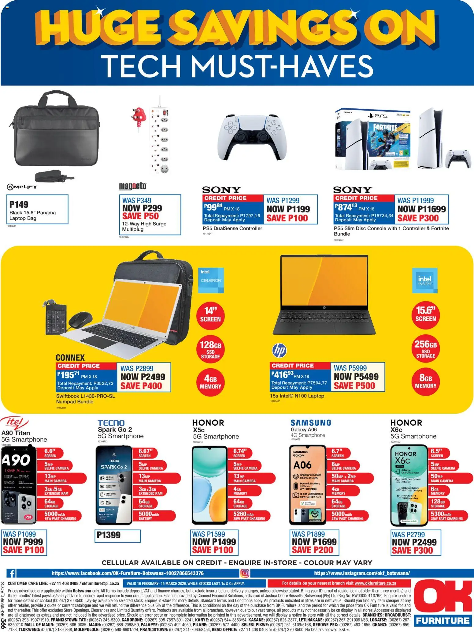 New OK Furniture catalogue – valid from 16.02.2026 | Page: 12 | Products: Camera, Laptop, Box, Battery