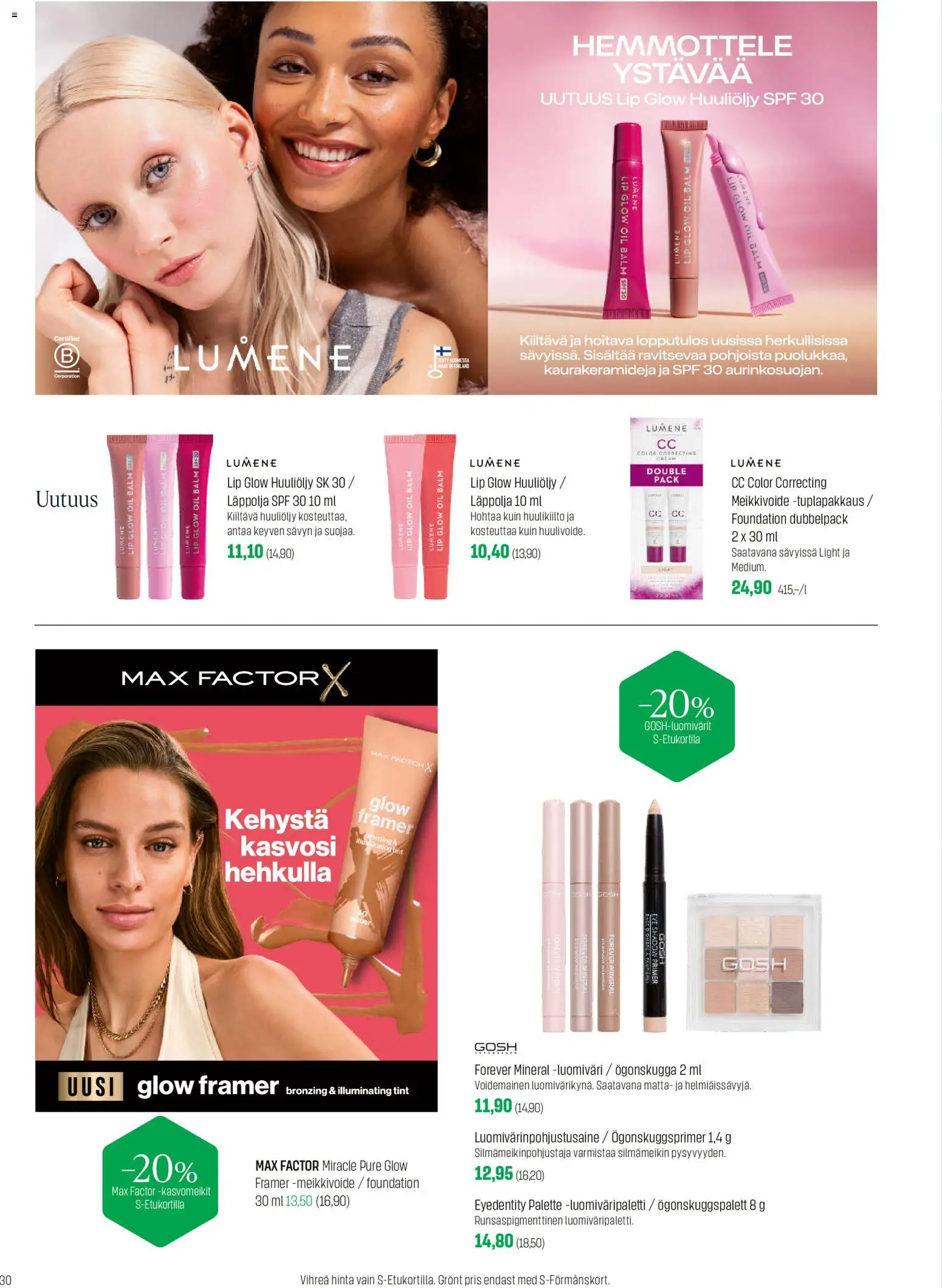 Sokos tarjoukset – voimassa 26.01.2026 alkaen | Sivu: 30 | Tuotteet: Luomiväri, Huulikiilto