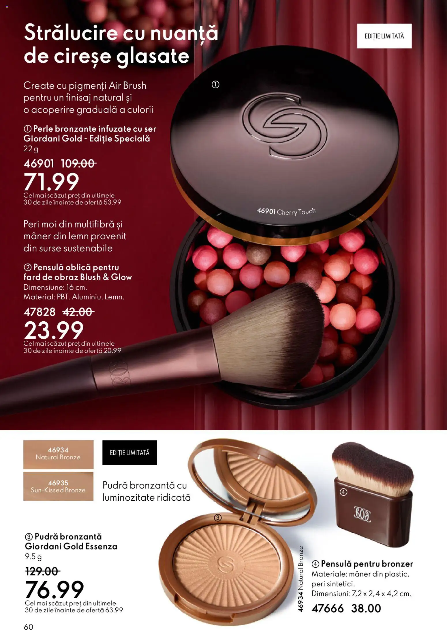 Noul catalog Oriflame – valabil de la 03.12.2025 | Pagină: 60 | Produse: Perle bronzante, Akrilik boya, Mâner, Pudră