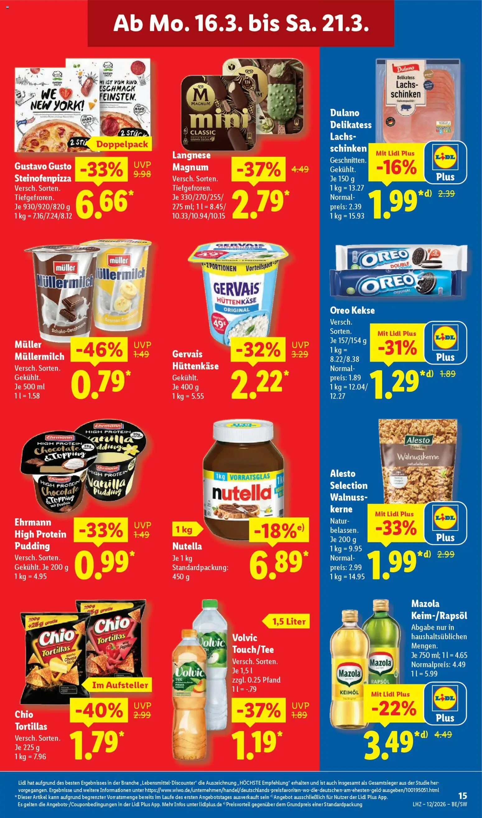 Lidl Prospekt Kornwestheim – gültig ab 16.03.2026 | Seite: 29 | Produkte: Gustavo gusto, Pudding, Müllermilch, Schinken