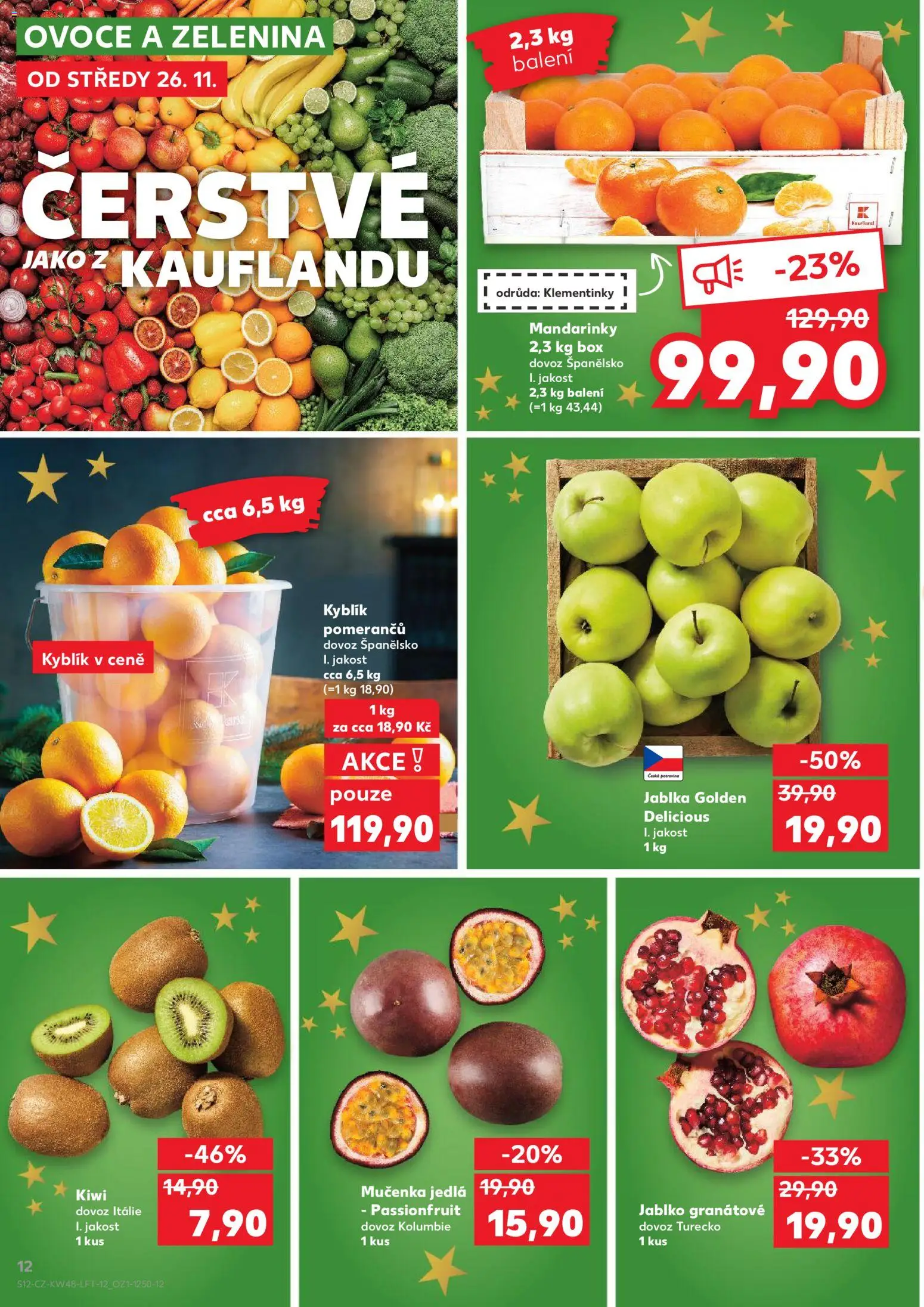 Kaufland leták - Ostrava od 26.11.2025 | Strana: 12 | Produkty: Ovoce a zelenina, Ovoce, Jablka, Mandarinky