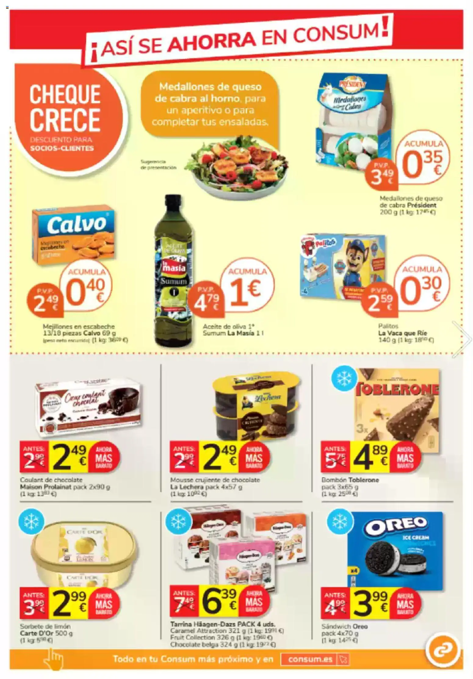 Consum folleto │ válido desde el 20.11.2025 | Página: 15 | Productos: Medallones, Queso, Aceite, Chocolate