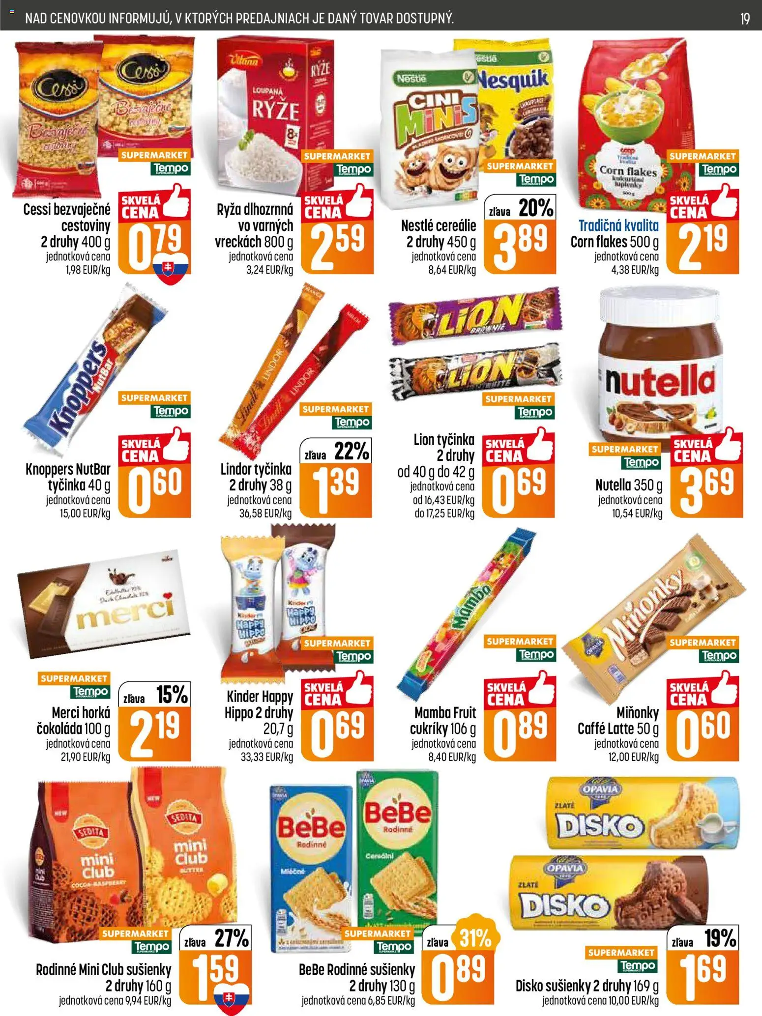 Nové COOP Jednota akcie – leták je platný od 22.01.2026 | Strana: 19 | Produkty: Merci, Kinder, Cukríky, Nesquik