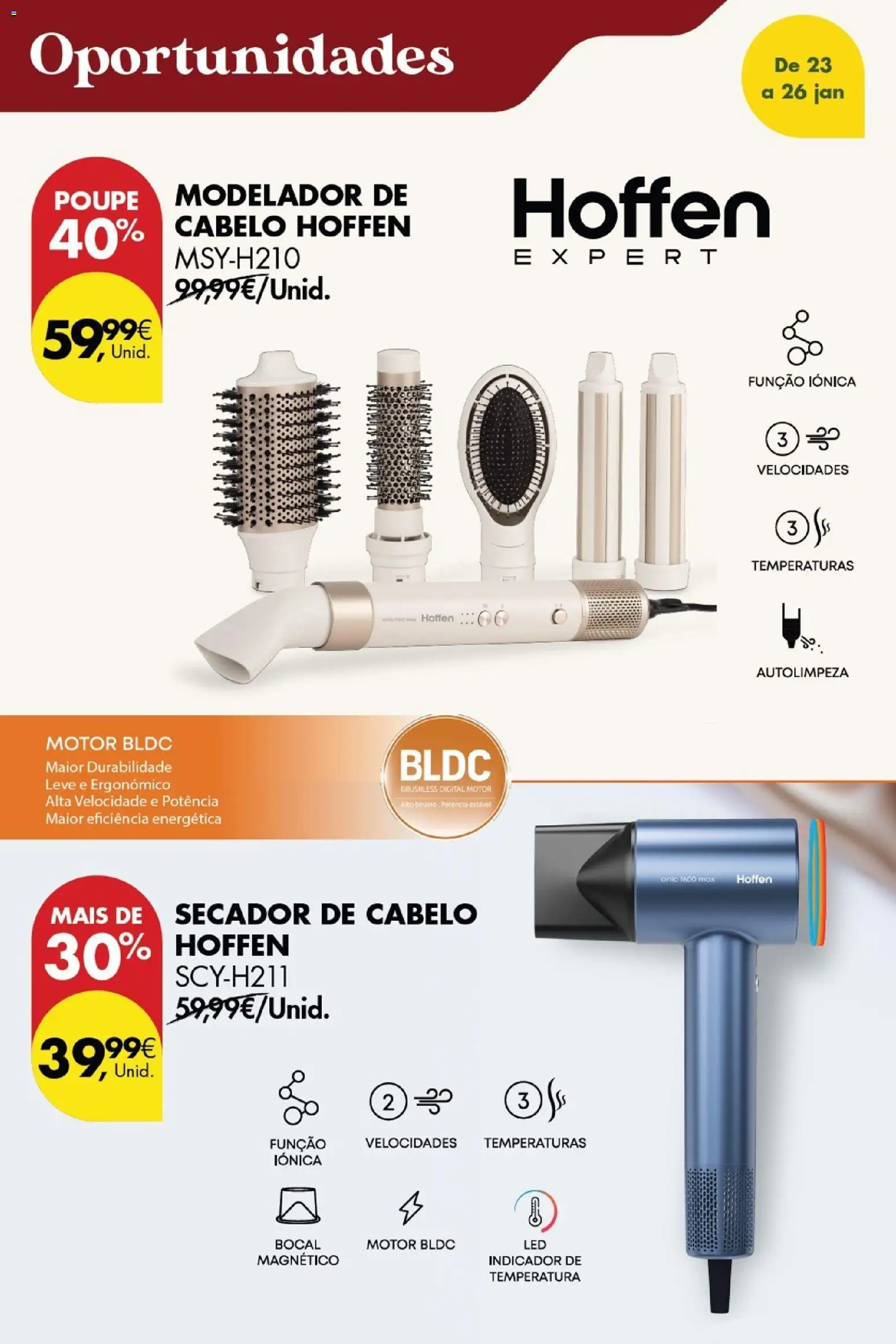 Pingo Doce Poupe este Fim de Semana │ válido de 23.01.2026 | Página: 20 | Produtos: Secador, Secador de cabelo, Modelador de cabelo