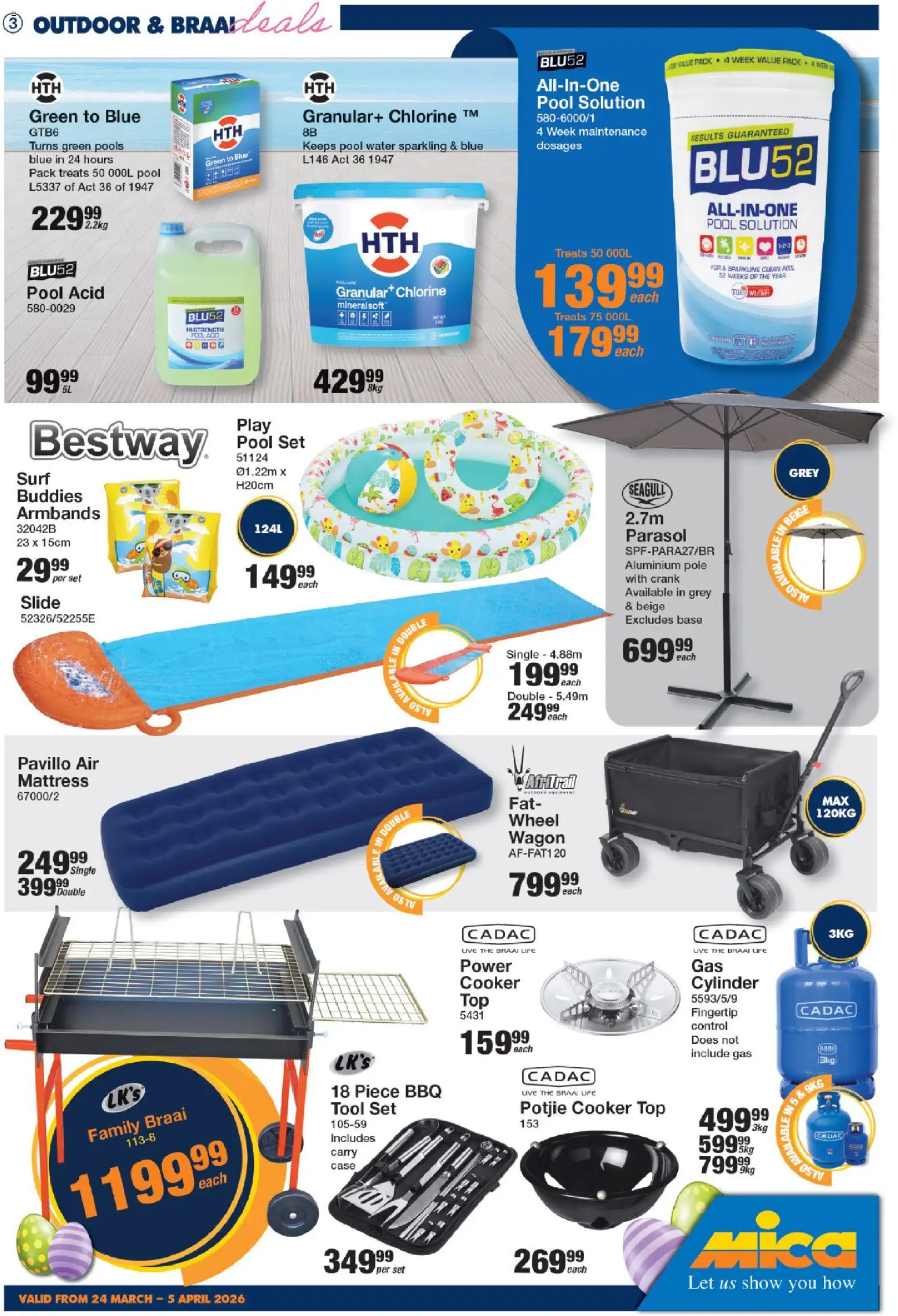 New MICA catalogue – valid from 24.03.2026 | Page: 3 | Products: Case, Cooker, Mattress, Water