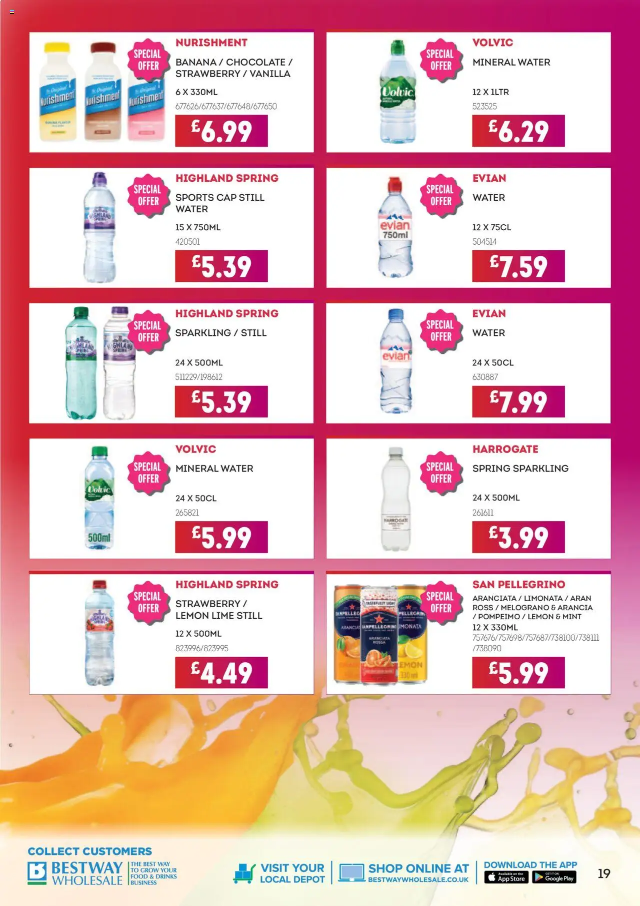  | Page: 19 | Products: Chocolate, Cap, Mineral water, Vanilla