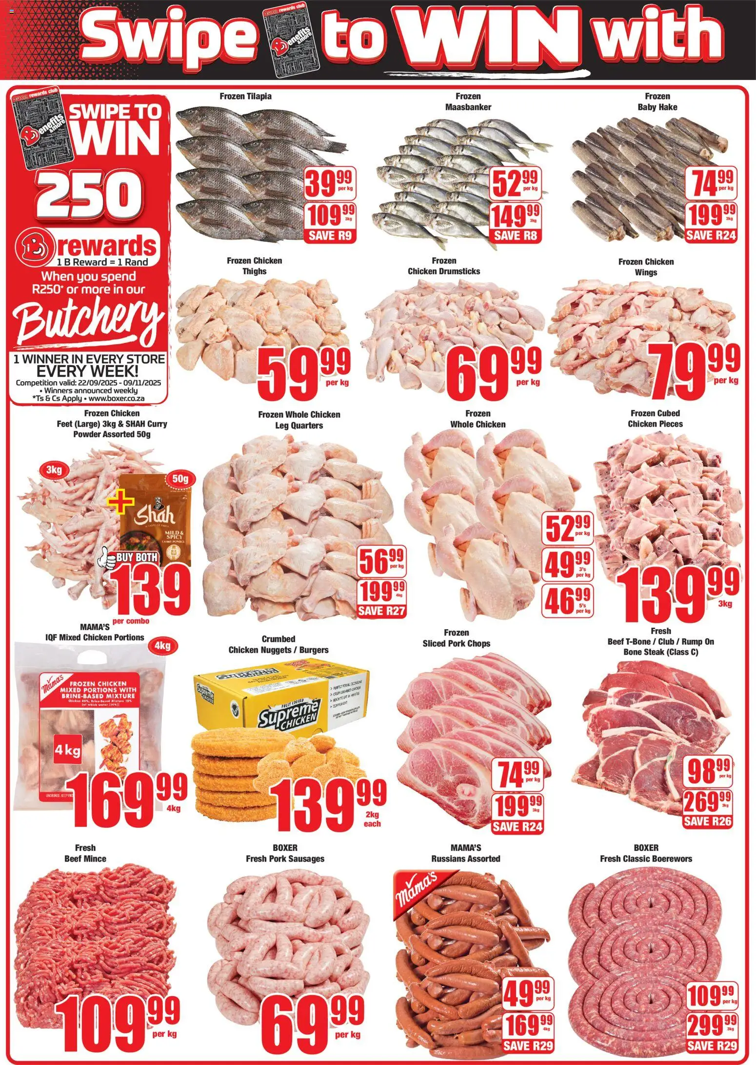 New Boxer catalogue – valid from 23.10.2025 | Page: 2 | Products: Steak, Boerewors, Powder, Pork