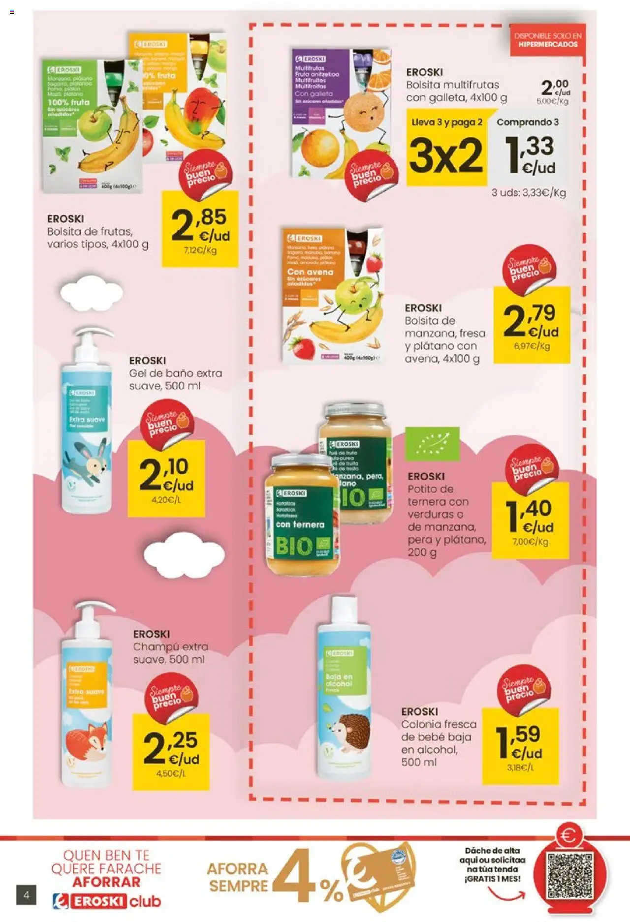 Eroski - Oh Que peke │ válido desde el 02.10.2025 | Página: 4 | Productos: Champú, Colonia, Té, Baño