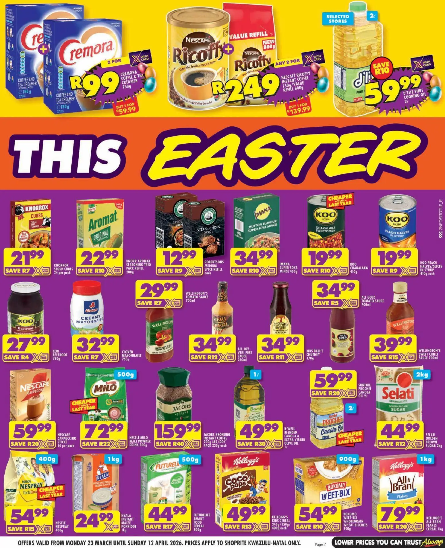 New Shoprite catalogue – valid from 23.03.2026 | Page: 7 | Products: Pente, Steak, Aromat, Sauce
