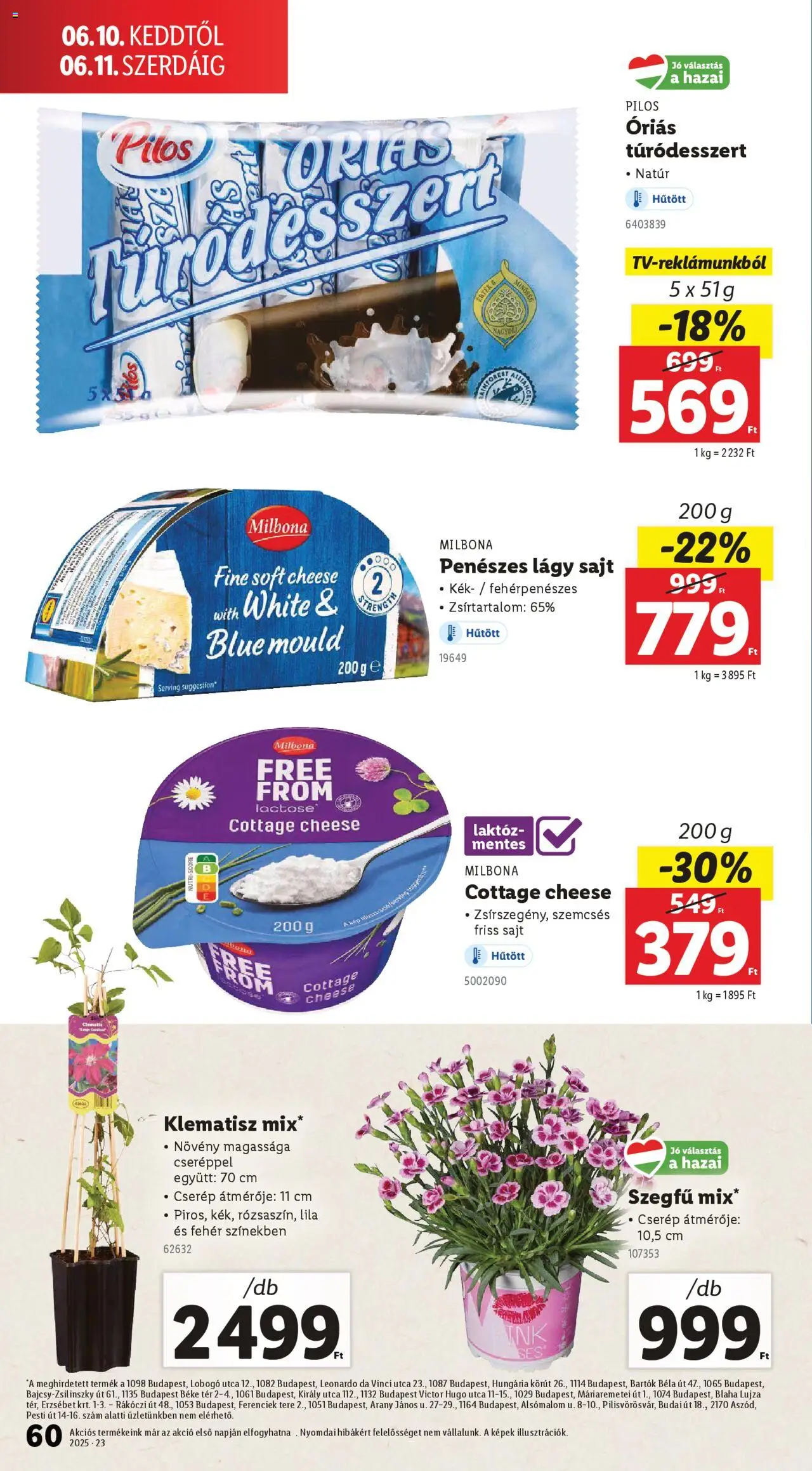 Lidl akciós ujság - amely érvényes a következő dátumtól: 05.06.2025 | Oldal: 60 | Termékek: Cottage cheese, Sajt