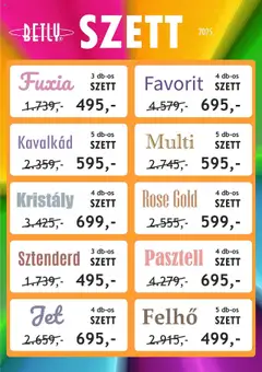 Betly - Szett - amely érvényes a következő dátumtól: 07.04.2025