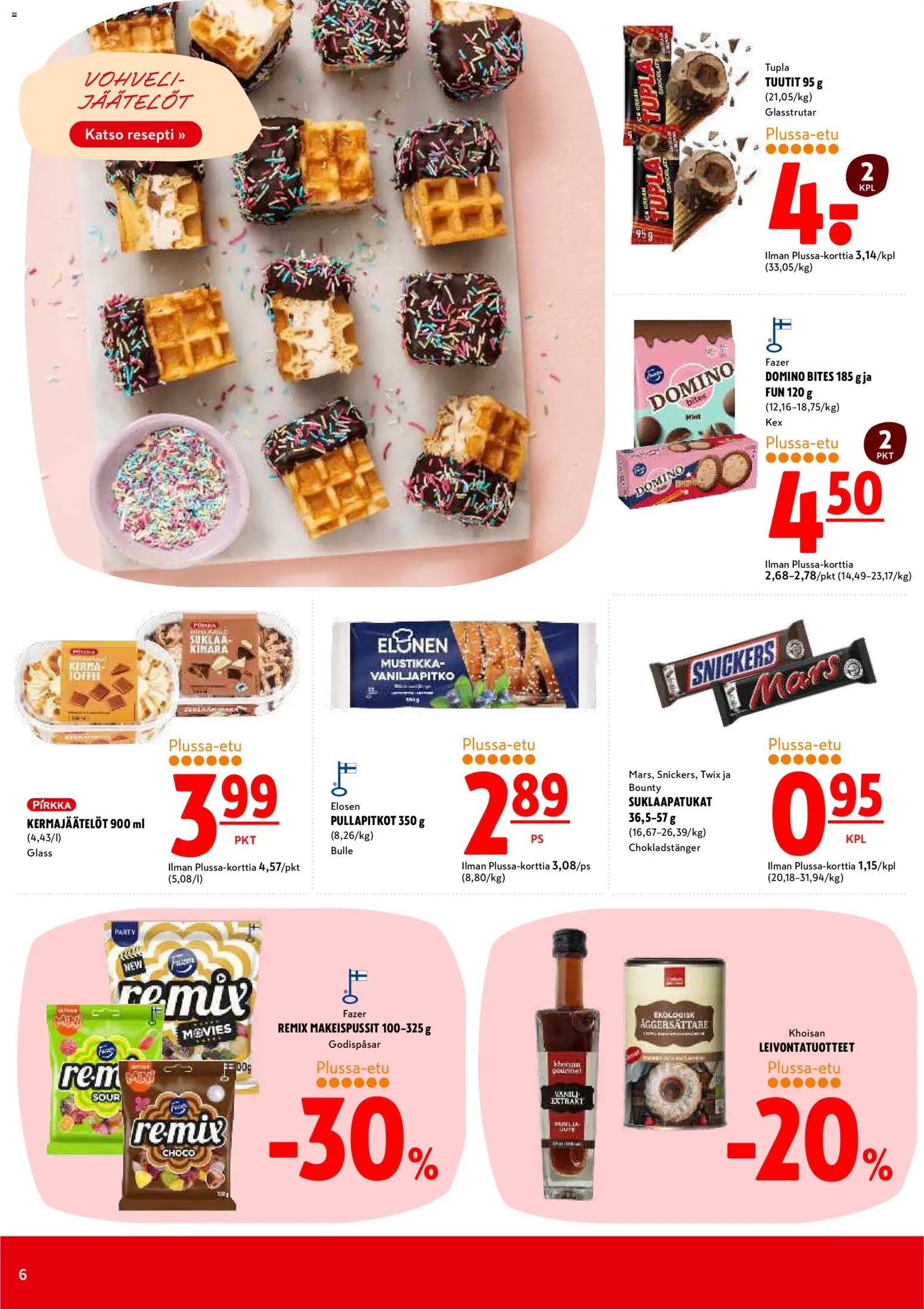 K-Citymarket tarjoukset – voimassa 29.11.2026 alkaen | Sivu: 6 | Tuotteet: Makeispussit, Mustikka, Suklaapatukat, Suklaa