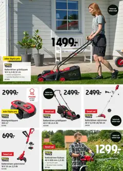Jula reklamblad aktuell från 24.07.2025 | Sida: 13 | Produkter: Robotgräsklippare, Grästrimmer, Häcksax, Batteri
