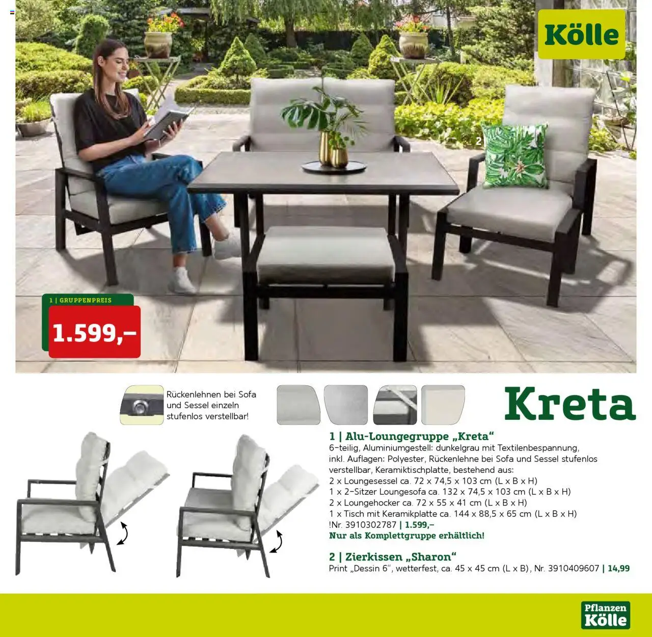 Pflanzen-Kölle Gartenmöbel Katalog 2025 – gültig ab 22.01.2025 | Seite: 25 | Produkte: Sofa, Sessel, Tisch