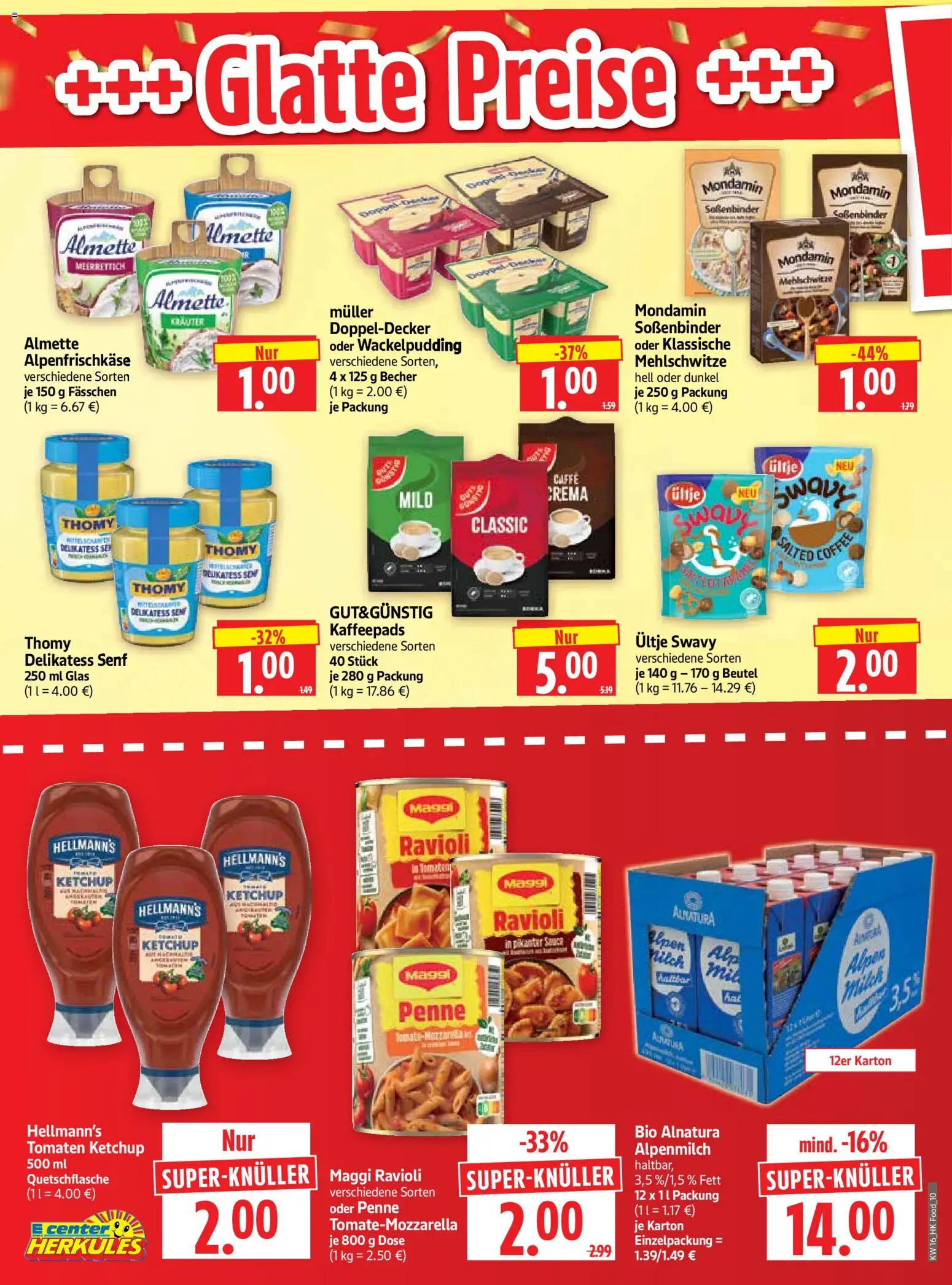 HERKULES Prospekt 	 – gültig ab 13.04.2026 | Seite: 10 | Produkte: Kaffeepads, Maggi, Milch, Ketchup