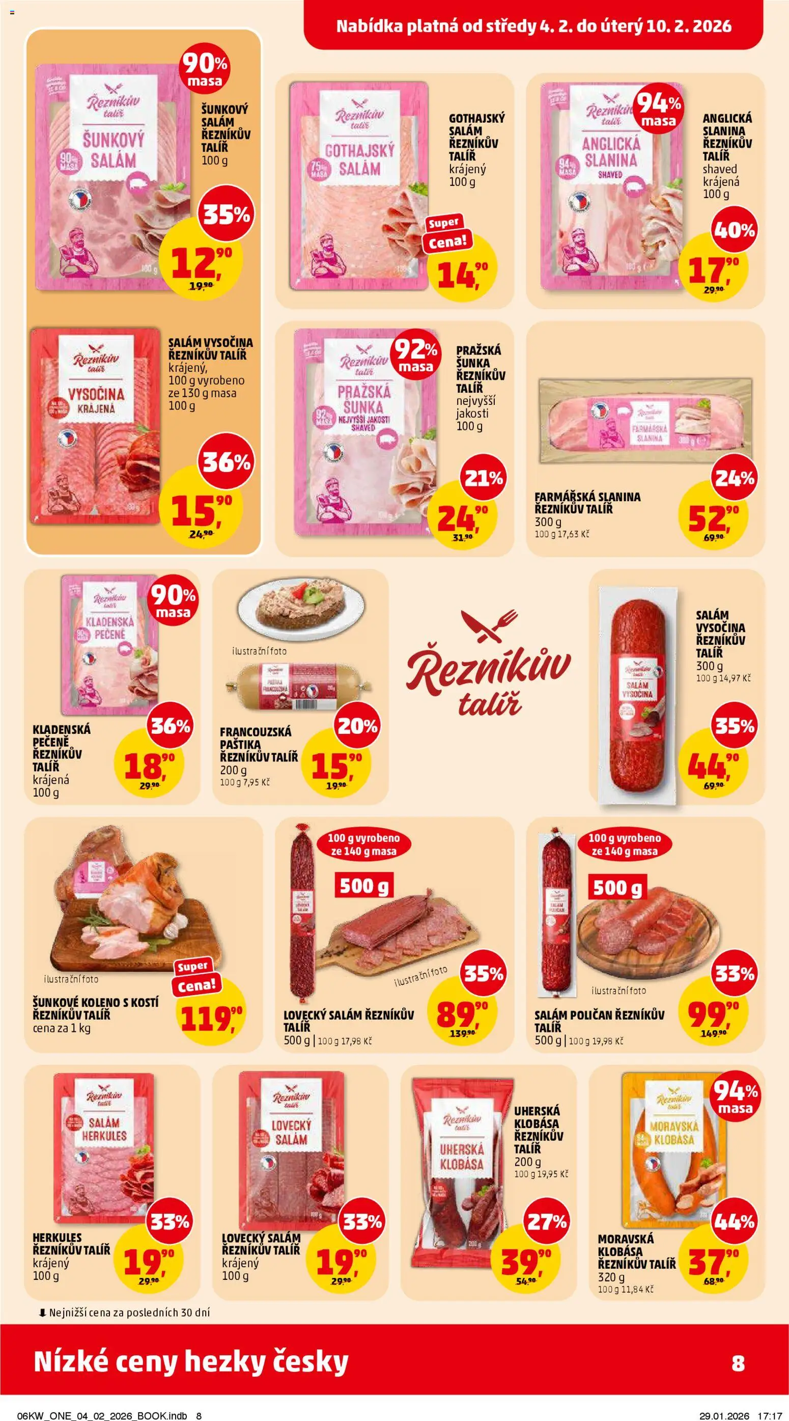 Penny Market leták - Čtvrtečník od 04.02.2026 | Strana: 8 | Produkty: Salám, Talíř, Slanina, Lovecký salám