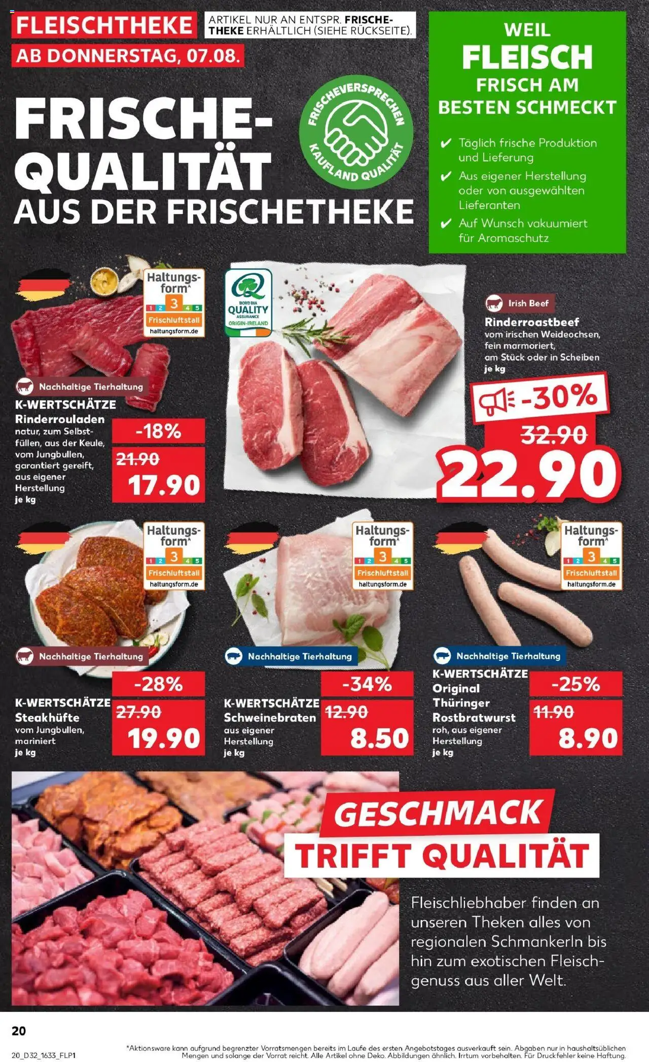 Kaufland prospekt Leonberg	 - gültig ab dem 10.08.2025 | Seite: 33 | Produkte: Rinderrouladen, Theke, Fleisch