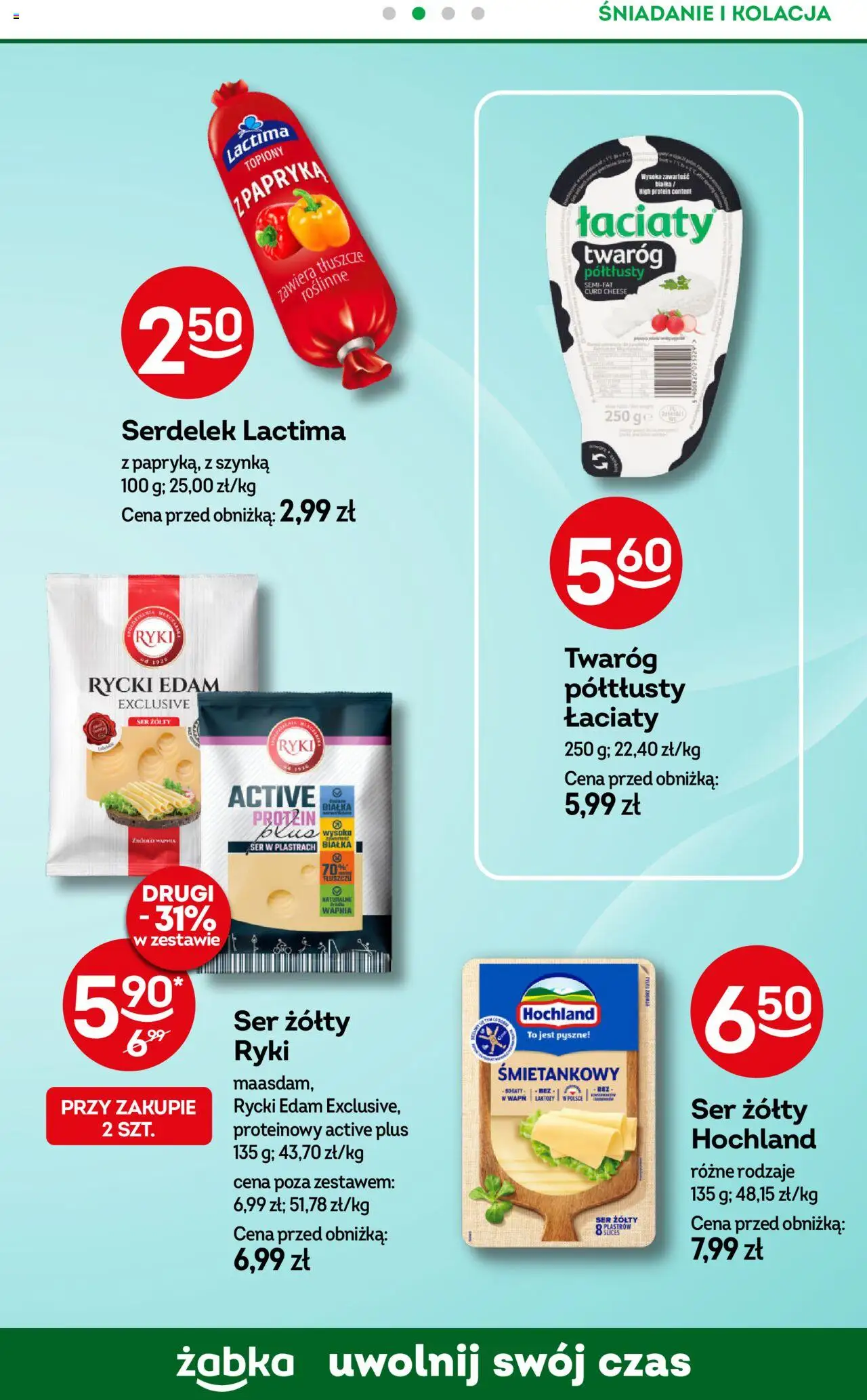 Żabka Gazetka - To się opłaca od 13.08.2025 | Strona: 7 | Produkty: Ser żółty, Twaróg półtłusty, Szynka, Ser