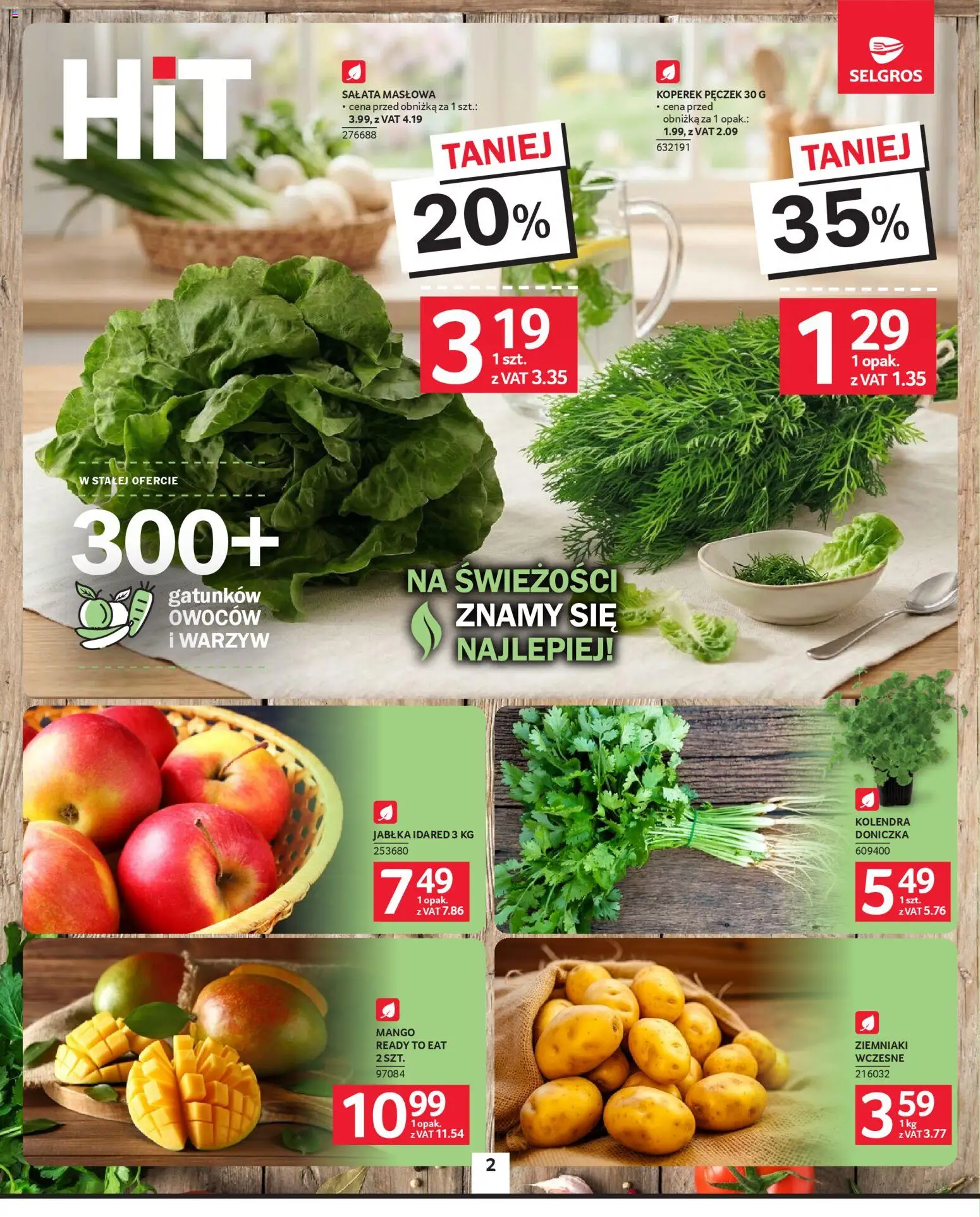 Selgros cash&carry gazetka od 09.04.2026 | Strona: 2 | Produkty: Koperek, Doniczka, Jabłka, Ziemniaki