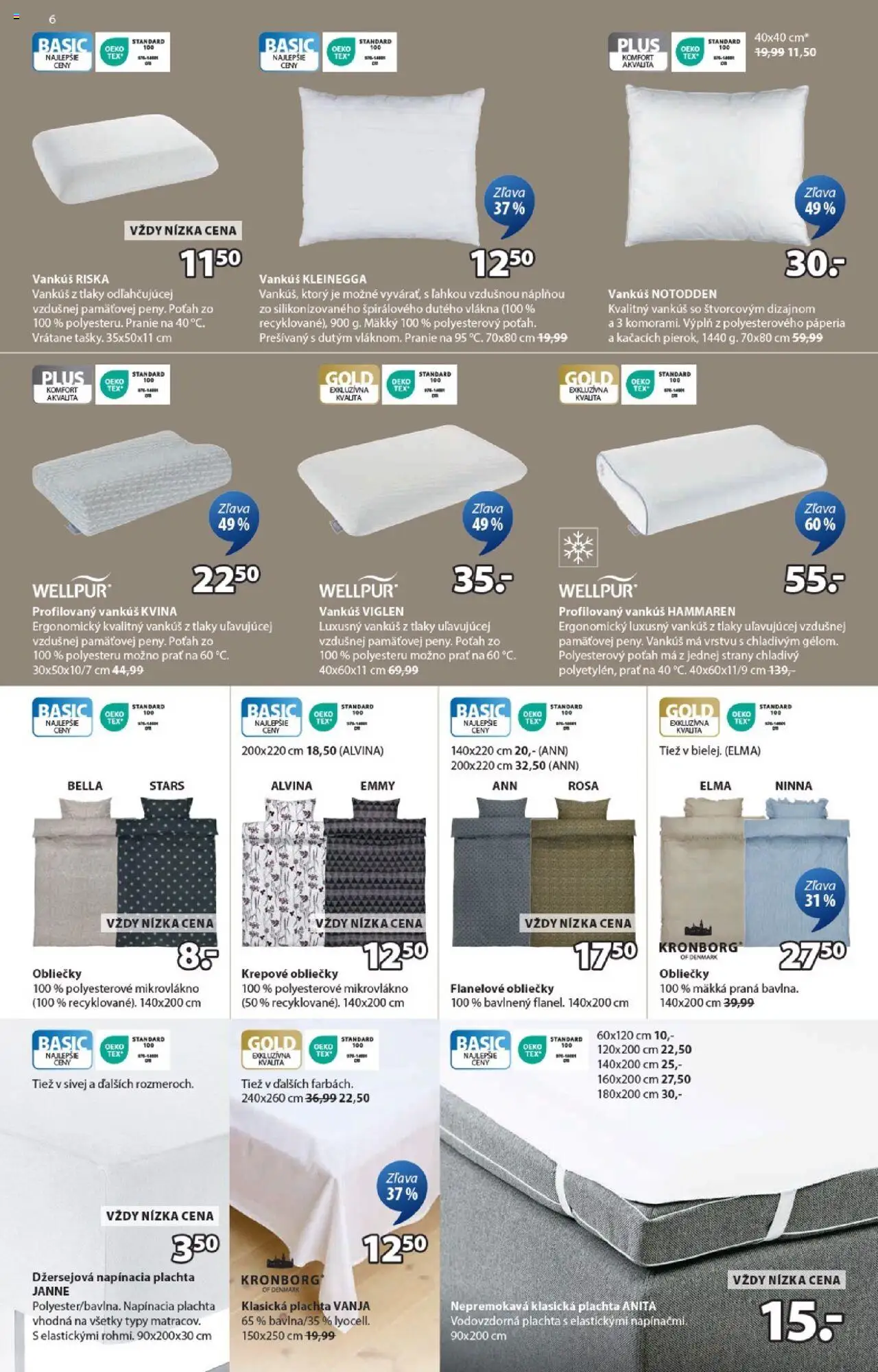 Nové JYSK akcie – leták je platný od 15.10.2025 | Strana: 6 | Produkty: Plachta, Obliečky, Vankúš