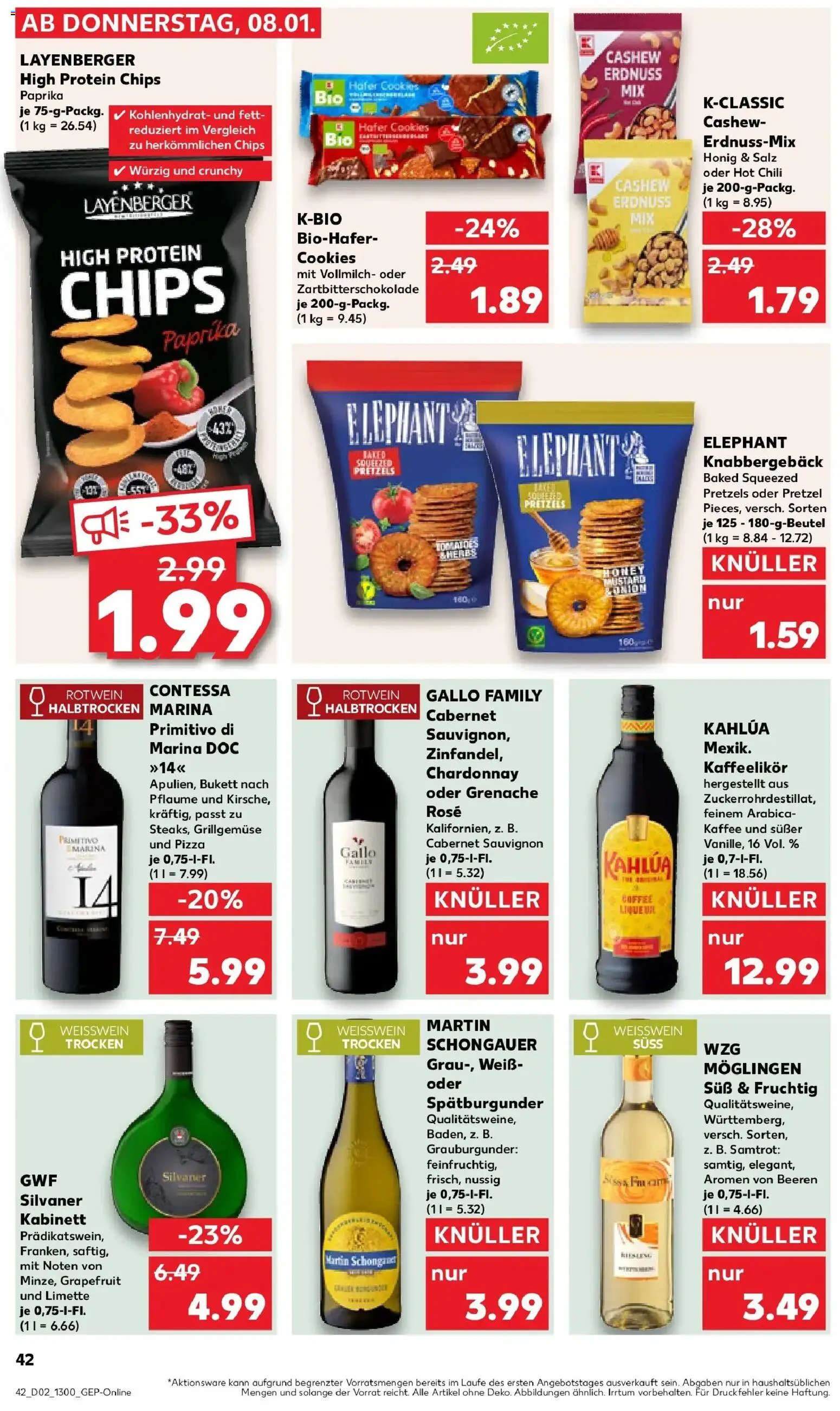 Kaufland prospekt Ahaus	 – gültig ab 11.01.2026 | Seite: 42 | Produkte: Weißwein, Salz, Chili, Pizza