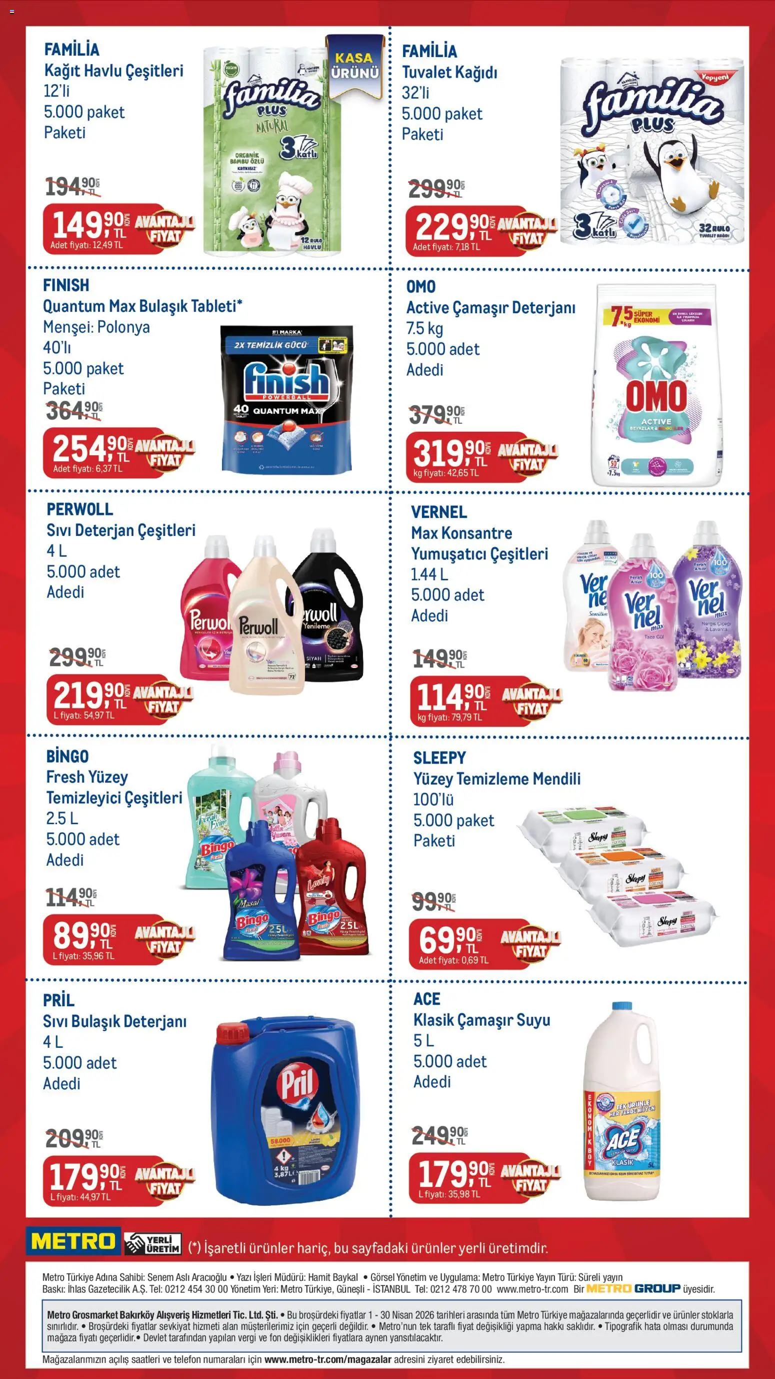 Metro - Temizlik | Kişisel bakım - 01.04.2026 tarihinden itibaren geçerlidir | Sayfa: 2