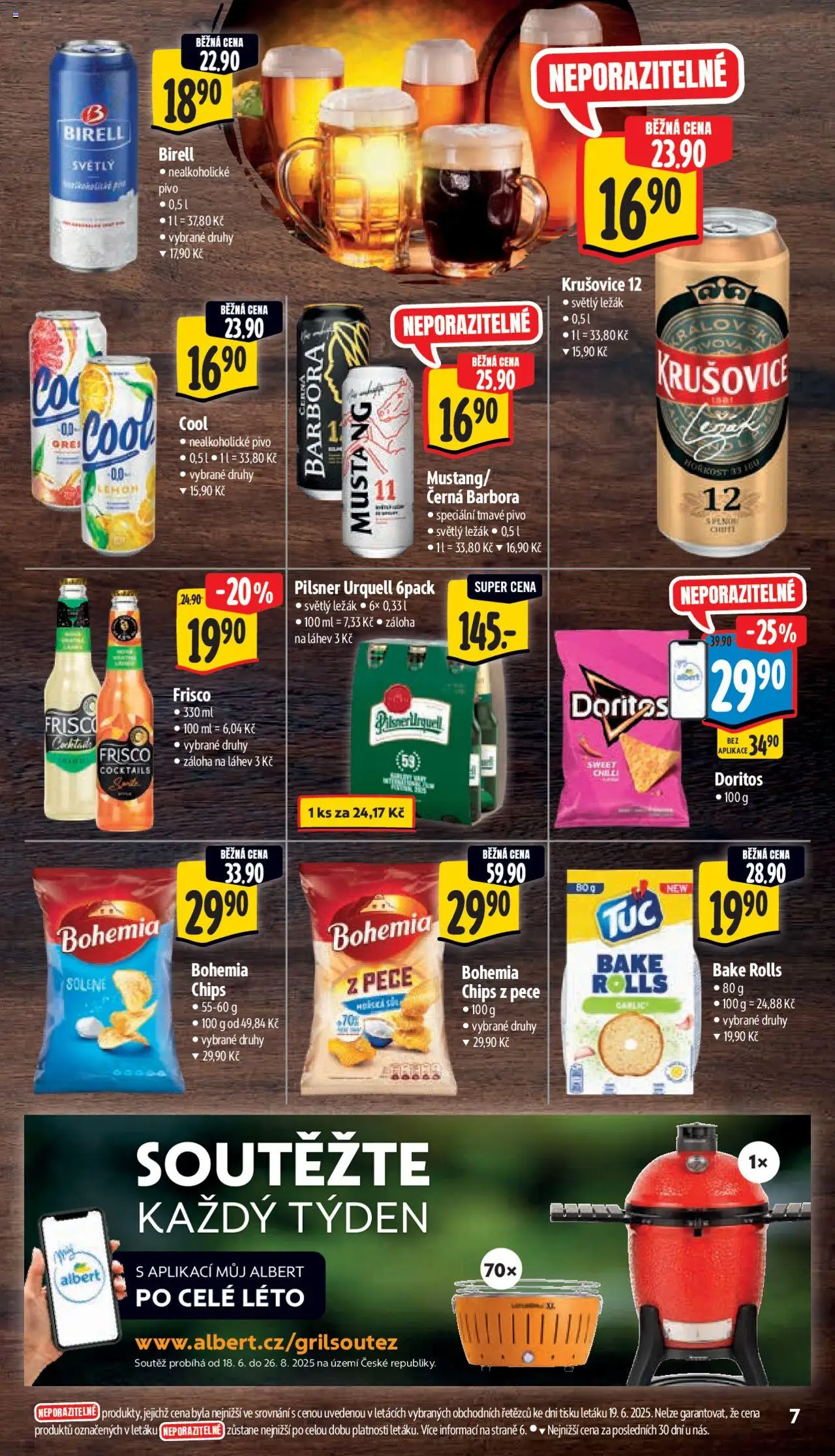 Albert leták - Supermarket od 25.06.2025 | Strana: 12 | Produkty: Birell, Pivo, Doritos, Krušovice 12